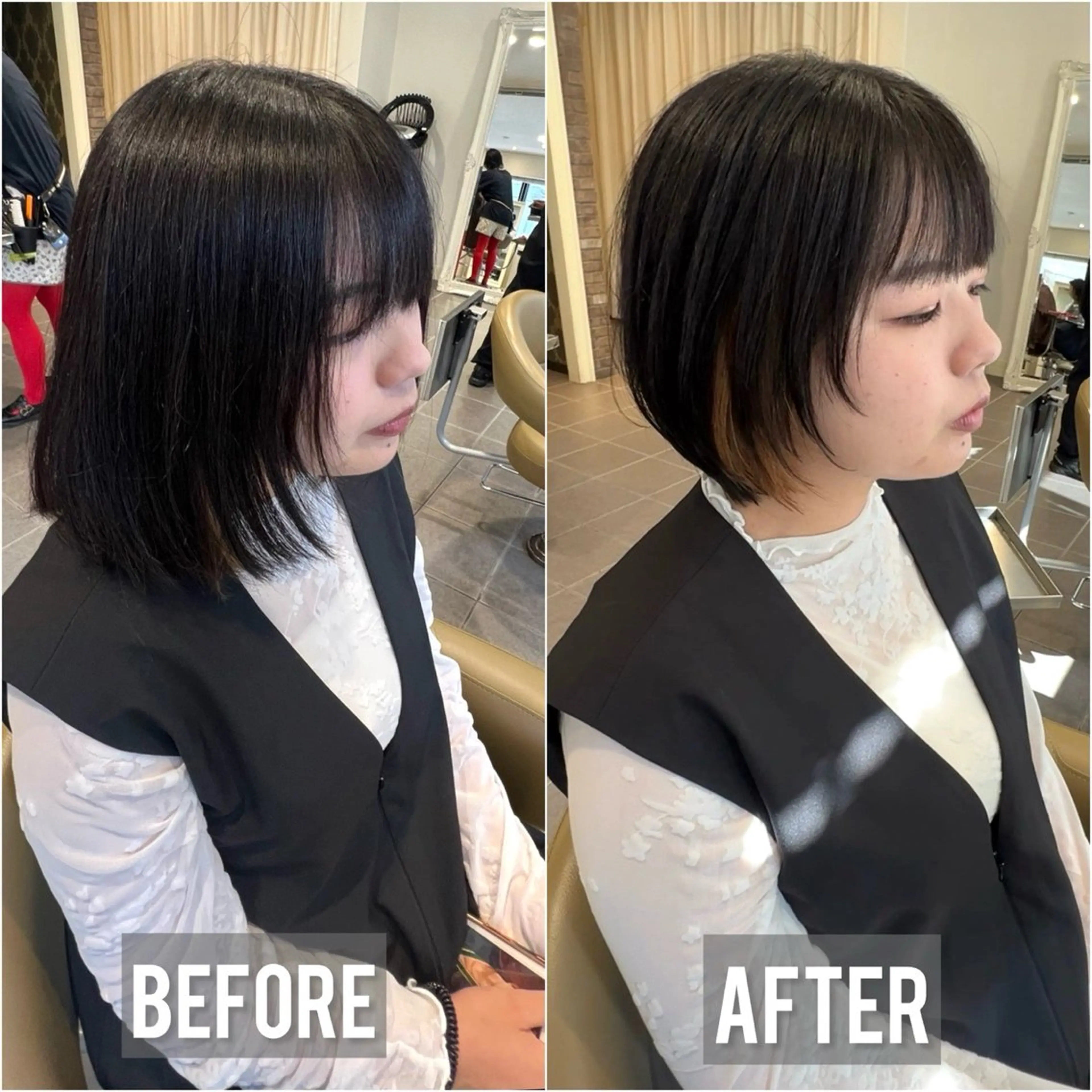 ショート カラー ボブ 顔周りカット ハッシュカット 髪質改善 韓国風ヘア ヘアカラー トリートメント 🔮診断サロン 【BASSA】🔮のヘアスタイル