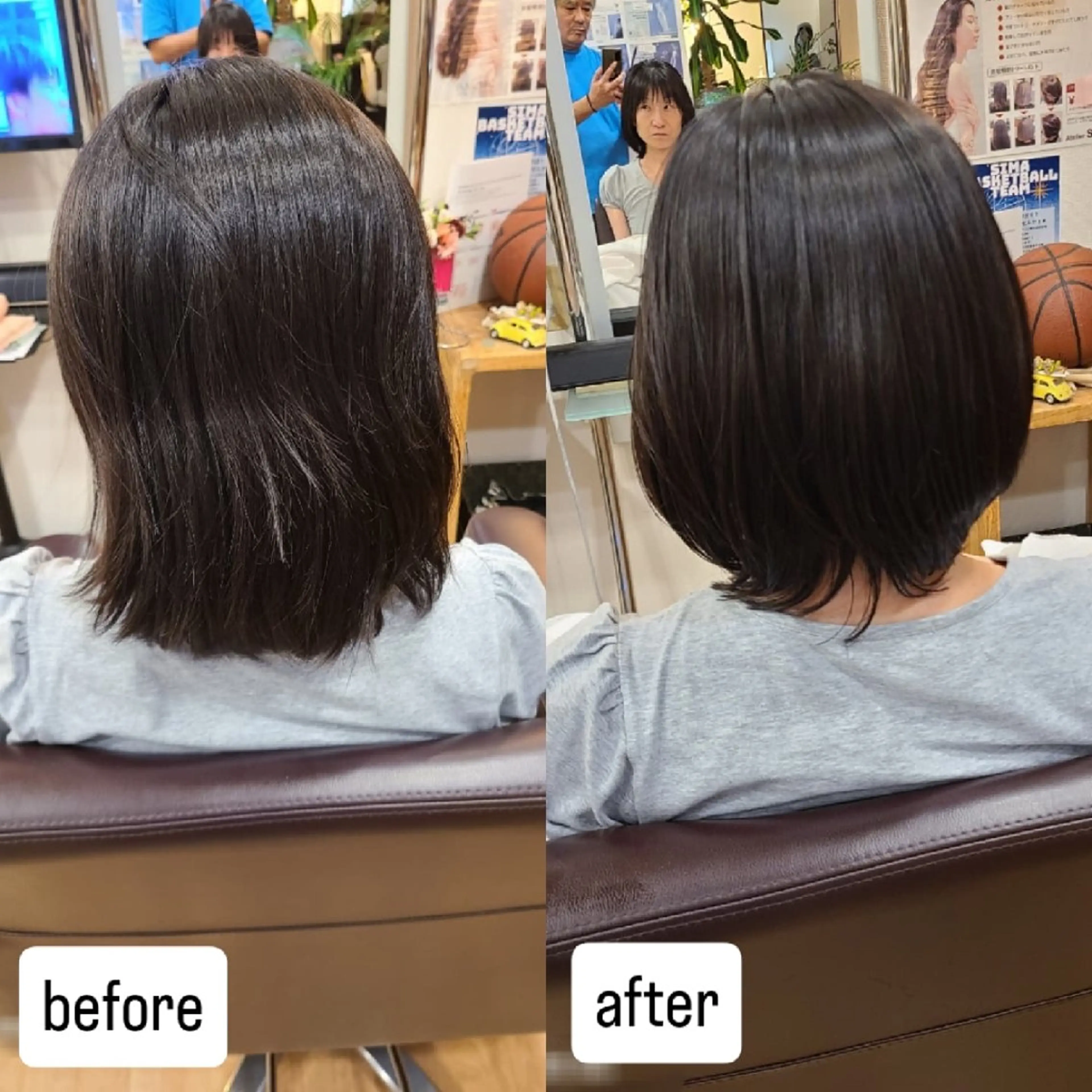 ミディアム シ マのヘアスタイル