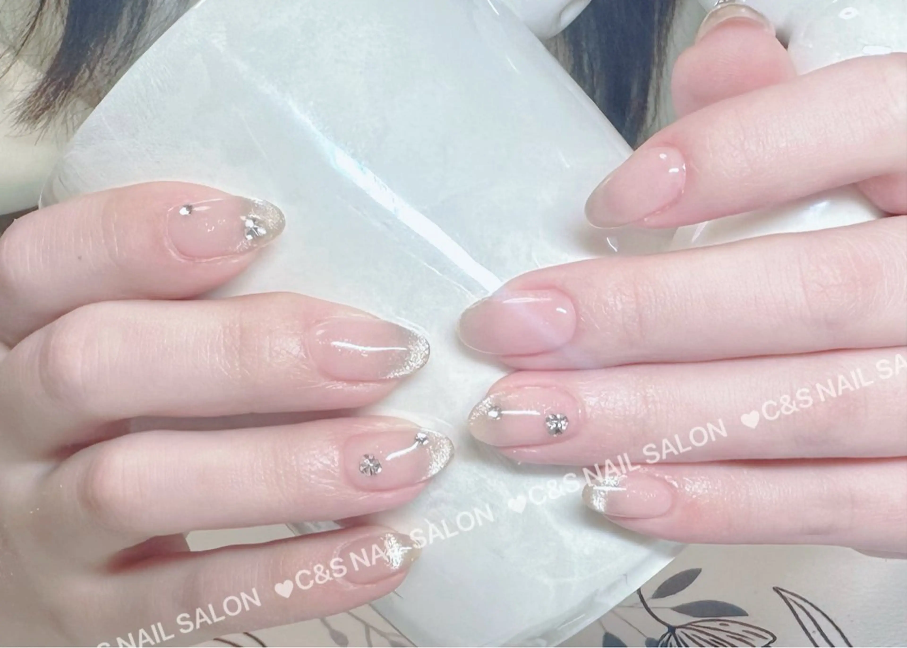 ネイル チークネイル 長さ出し フットネイル フレンチネイル ジェルネイル ハンドネイル C&S  Nail Salonのネイルデザイン