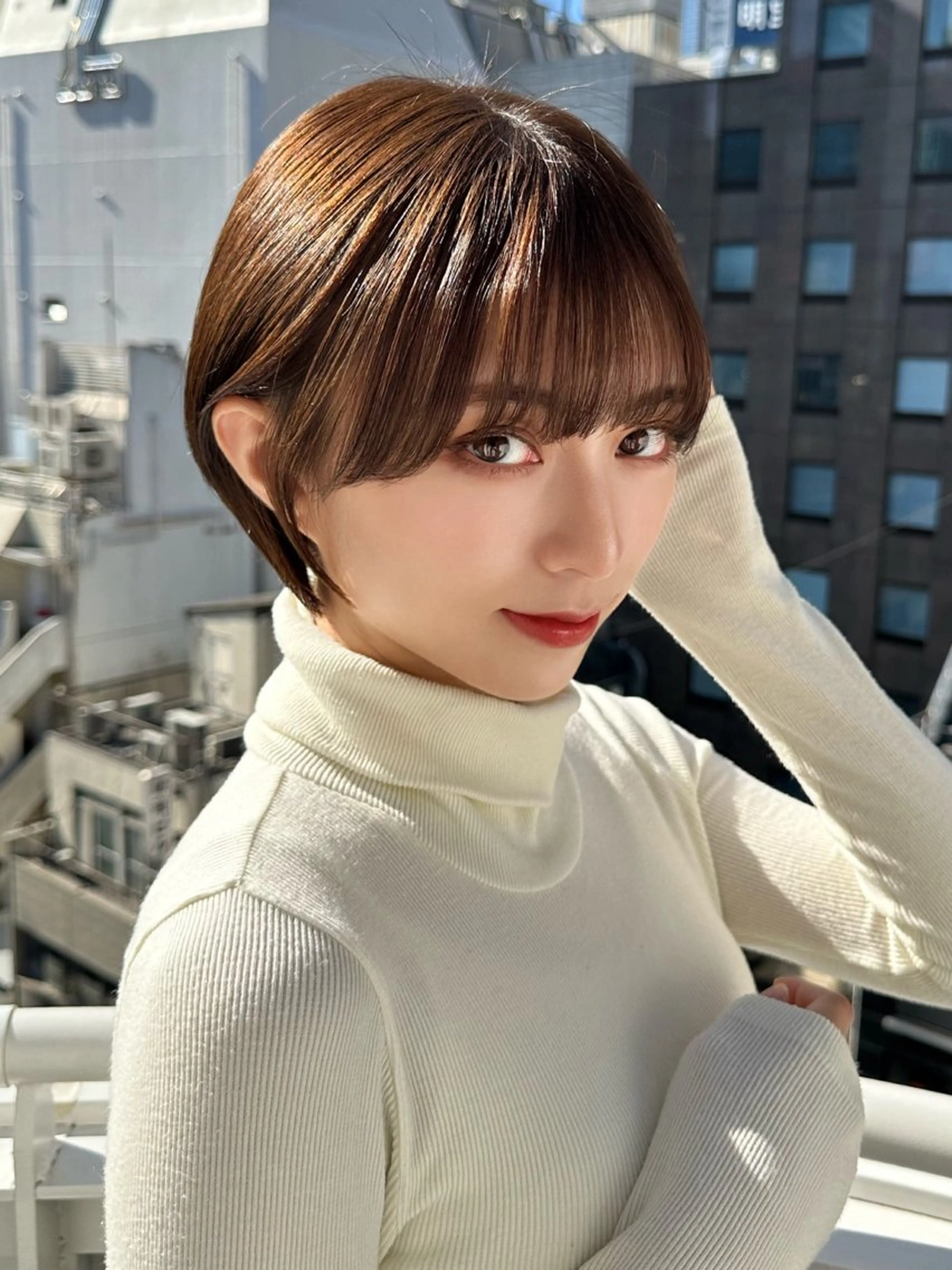 ショート カラー パーマ カット ヘアカラー トリートメント 新宿/髪質改善/艶髪 韓国ヘア/大重聖斗のヘアスタイル