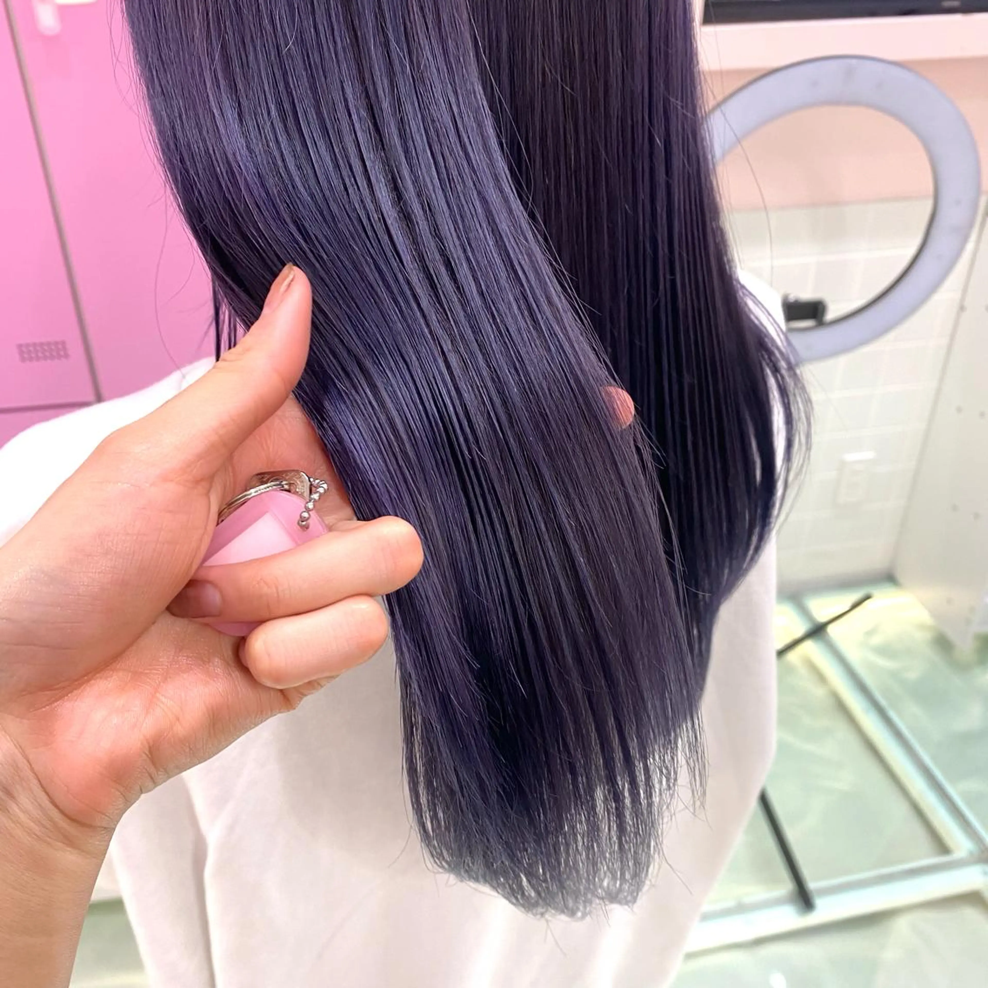 カラー ブリーチ ディープラベンダー ラベンダーカラー ヘアカラー トリートメント 楓🦋韓国系レイヤー / 透明感カラー🤍のヘアスタイル