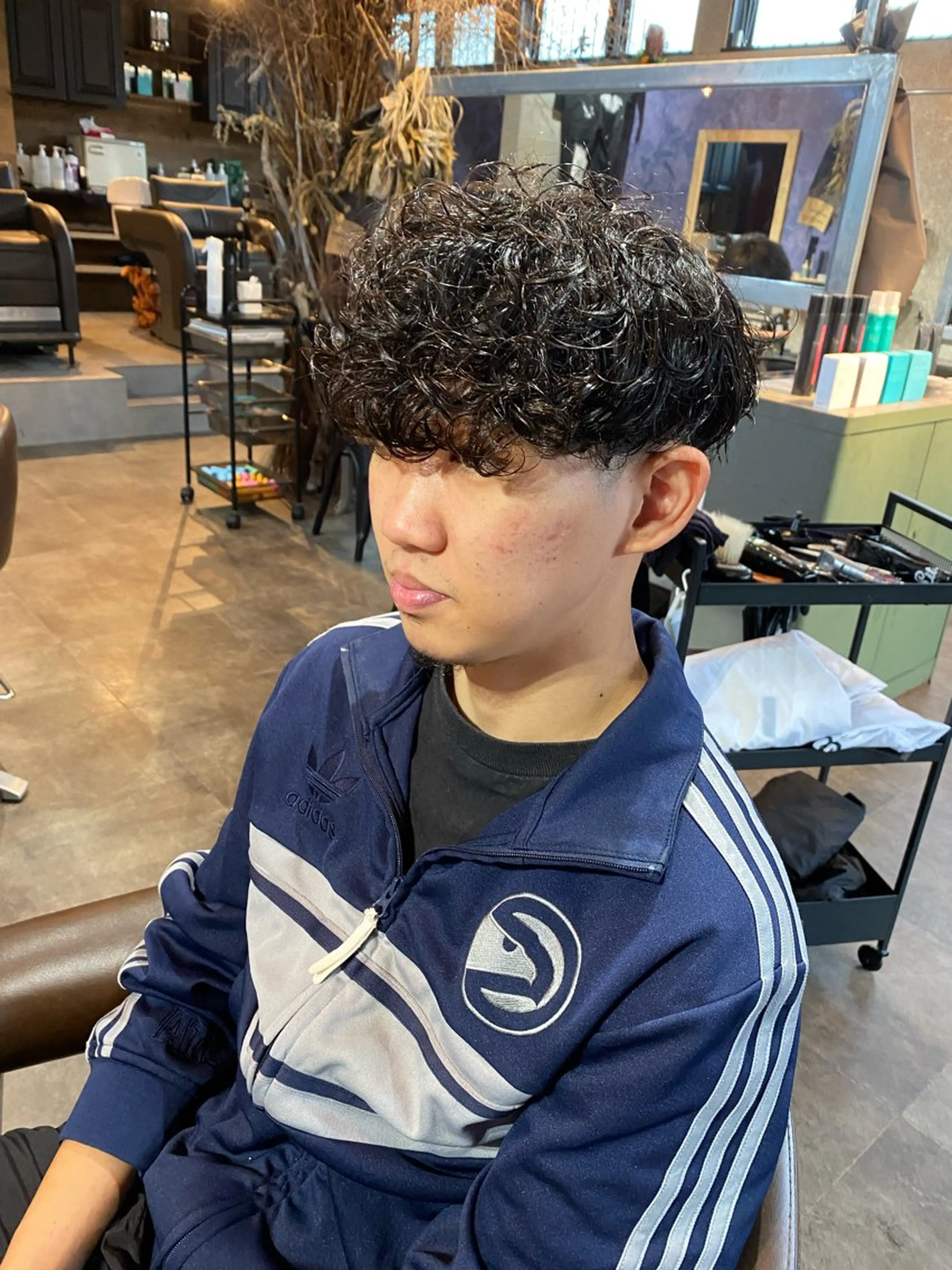ミディアム パーマ メンズ カット パーマ lit  by fifth所属・Lit 鹿児島中央駅店のヘアスタイル