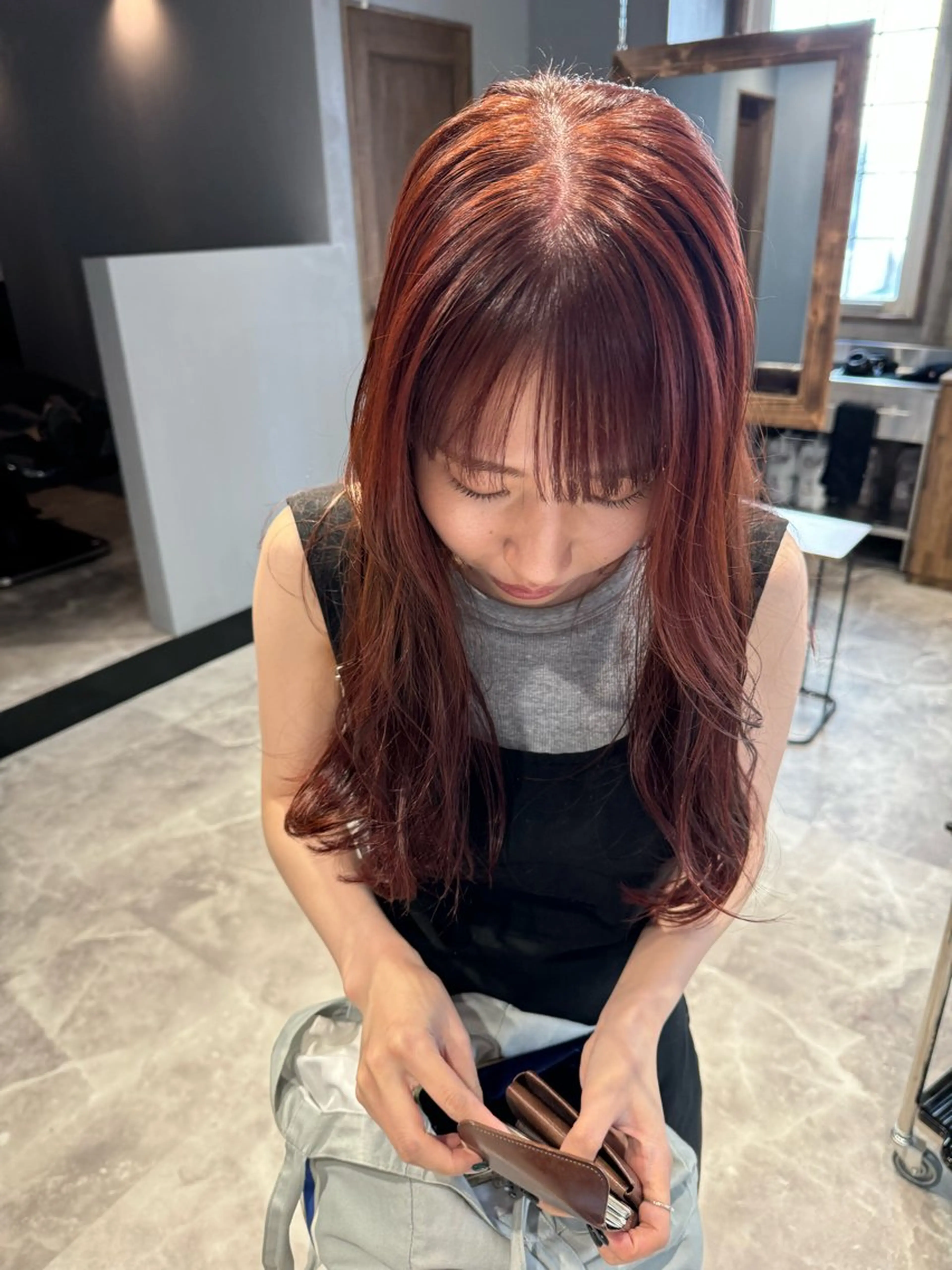 ロング カット ヘアカラー トリートメント 画 kirikaのヘアスタイル