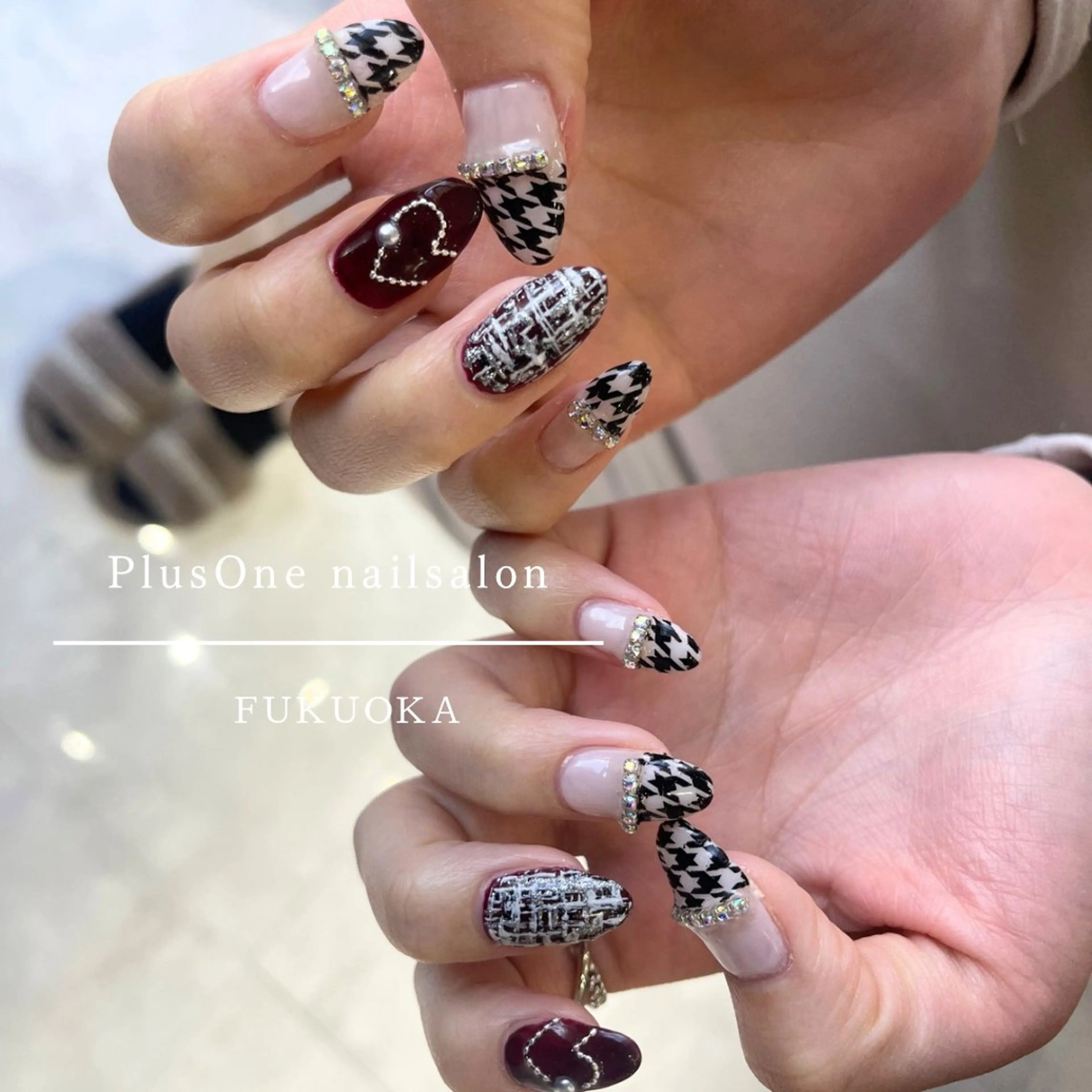 ネイル ツイードネイル PlusOnenailsalon所属・粕屋ネイル＆耳つぼ 🫧Natsumiのネイルデザイン