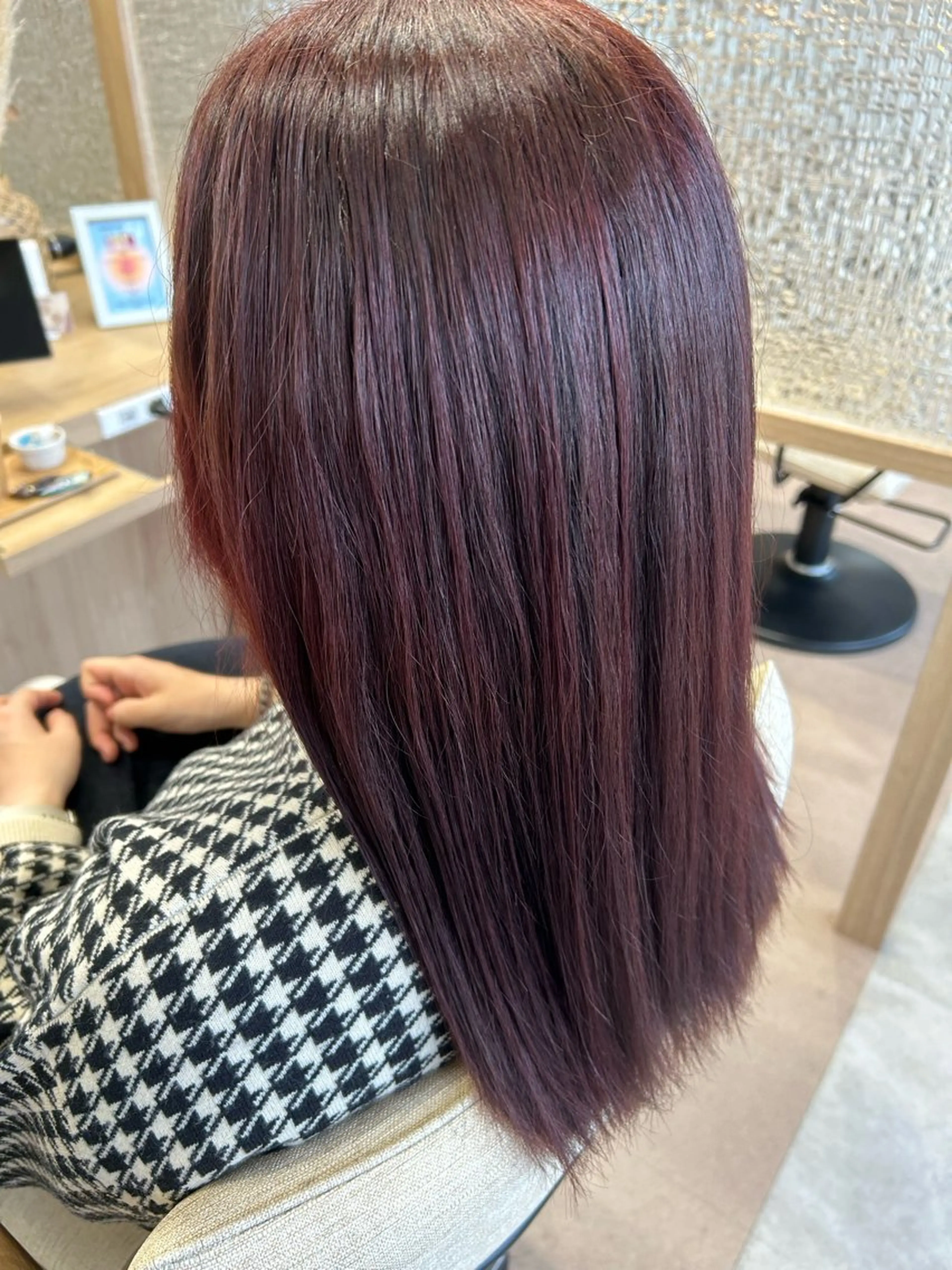 セミロング カラー ブリーチ ブリーチなしカラー レッドカラー 癖毛￤ボブ￤暖色 🍒竹下 茜🍒のヘアスタイル