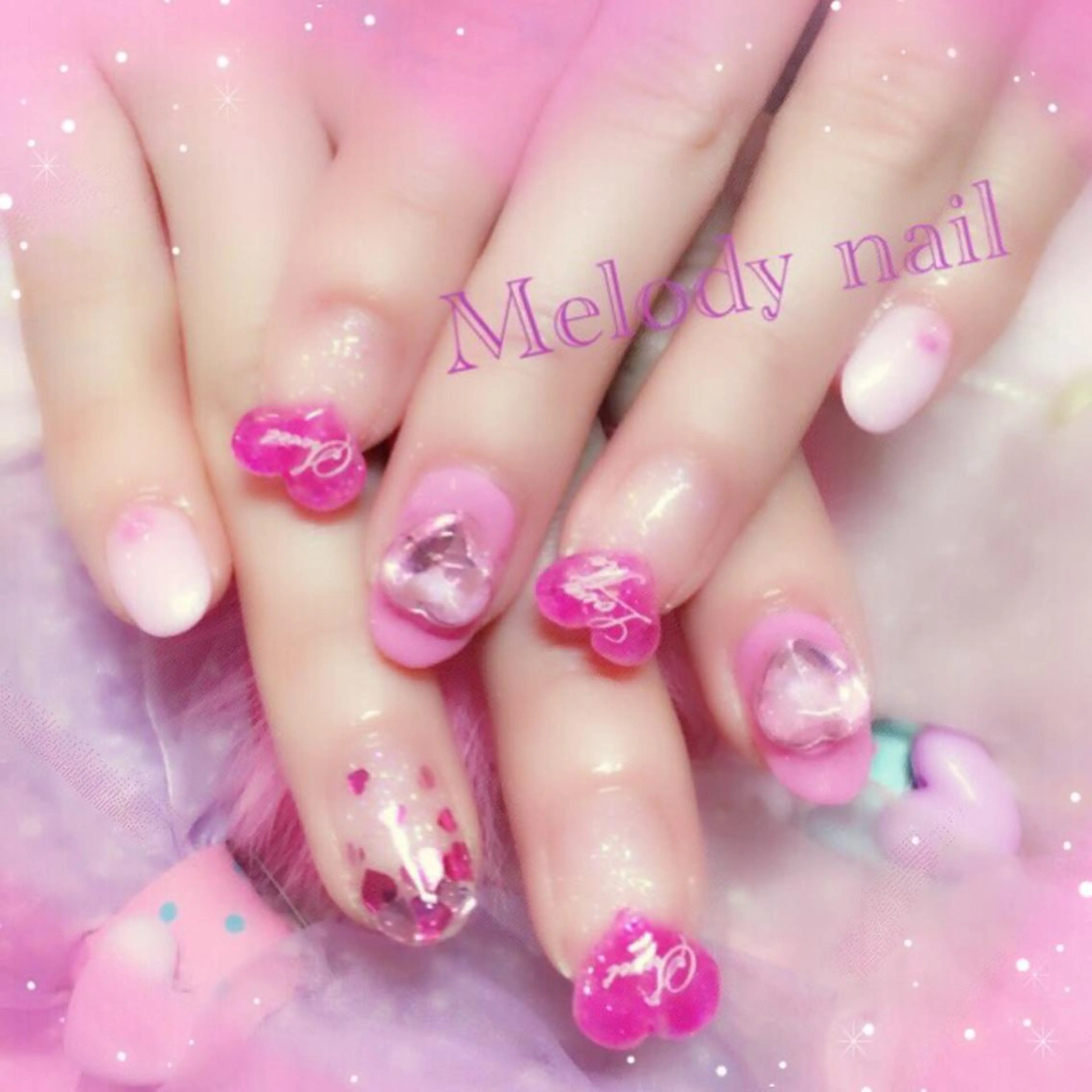 ネイル ハート スカルプネイル Melodynail所属・Melody nailのネイルデザイン