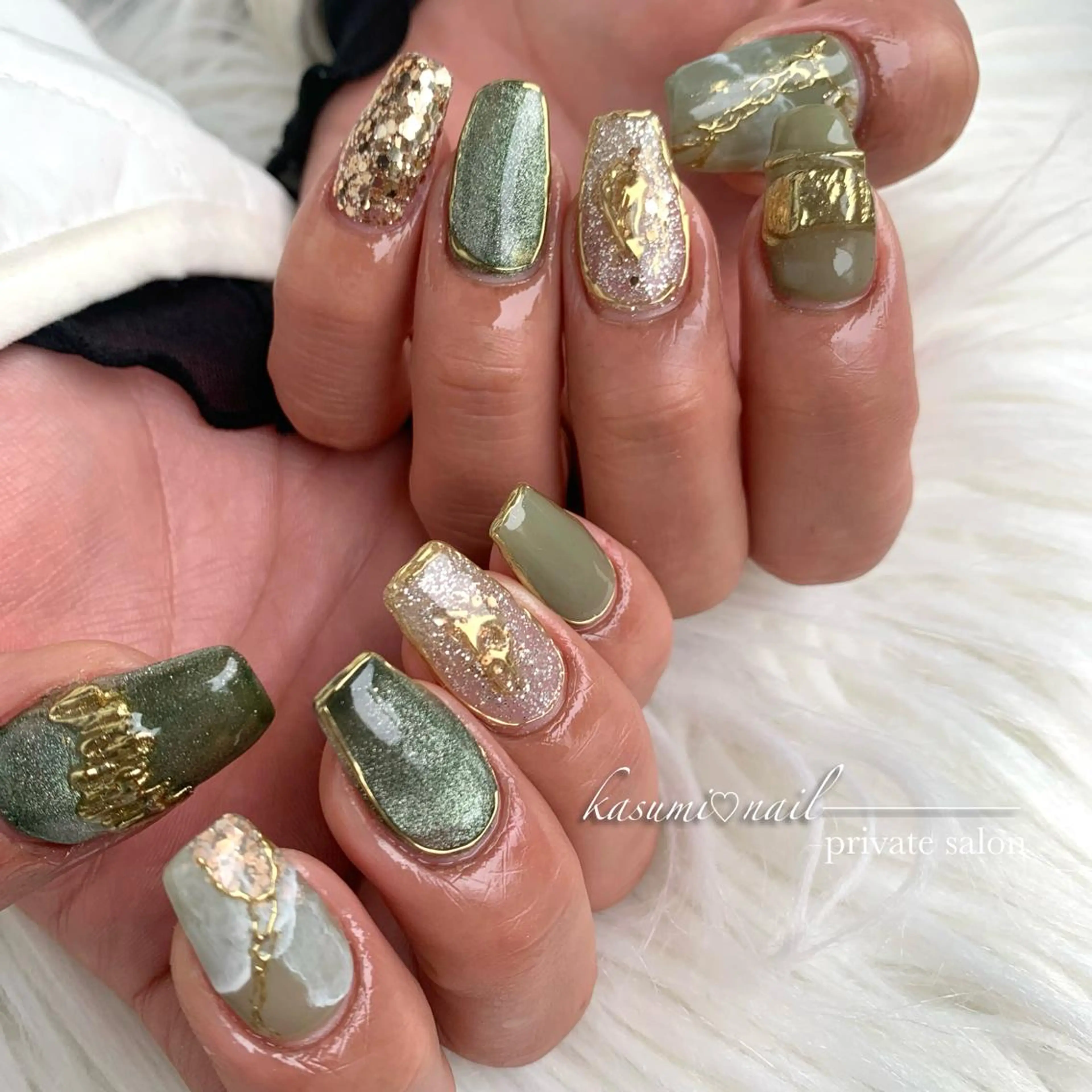 ネイル アートネイル フットネイル フレンチネイル ロングネイル マグネットネイル KASUMI♡ Nailのネイルデザイン