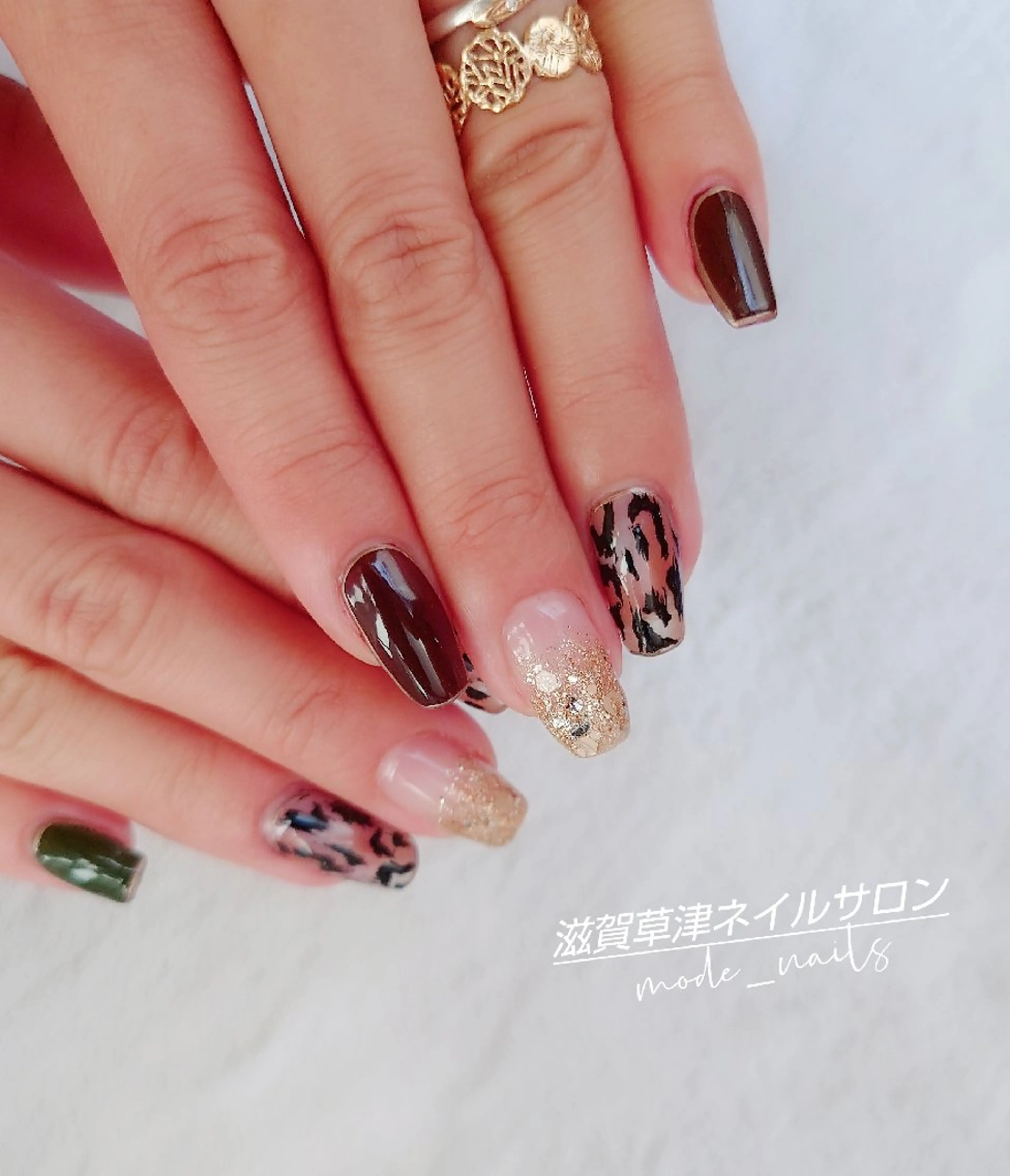 ネイル アニマル柄 滋賀県草津市ネイル mode_nailsのネイルデザイン
