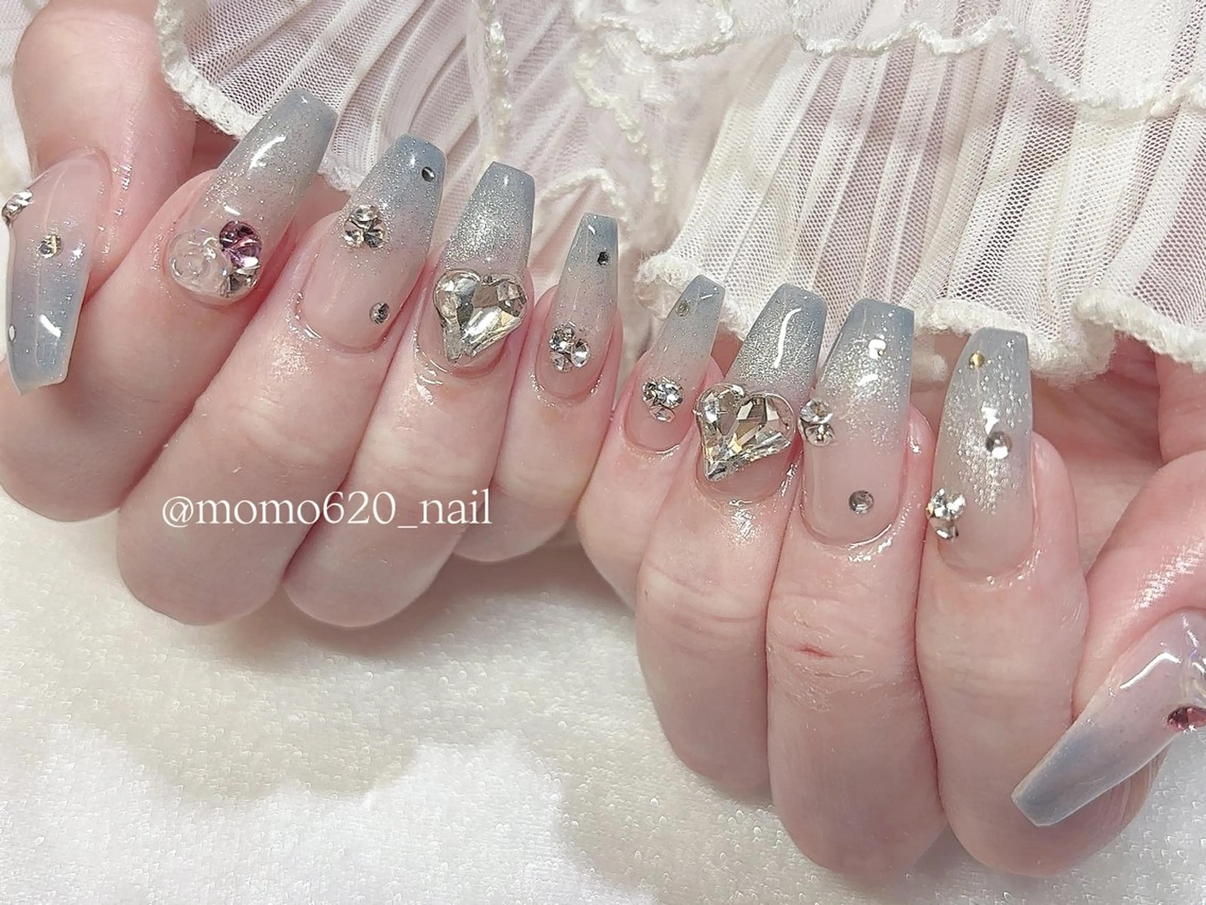 ネイル ブルー マグネットネイル ハンドネイル フットネイル nailsalon moca 堀江店所属・moca堀江店 momokaのネイルデザイン