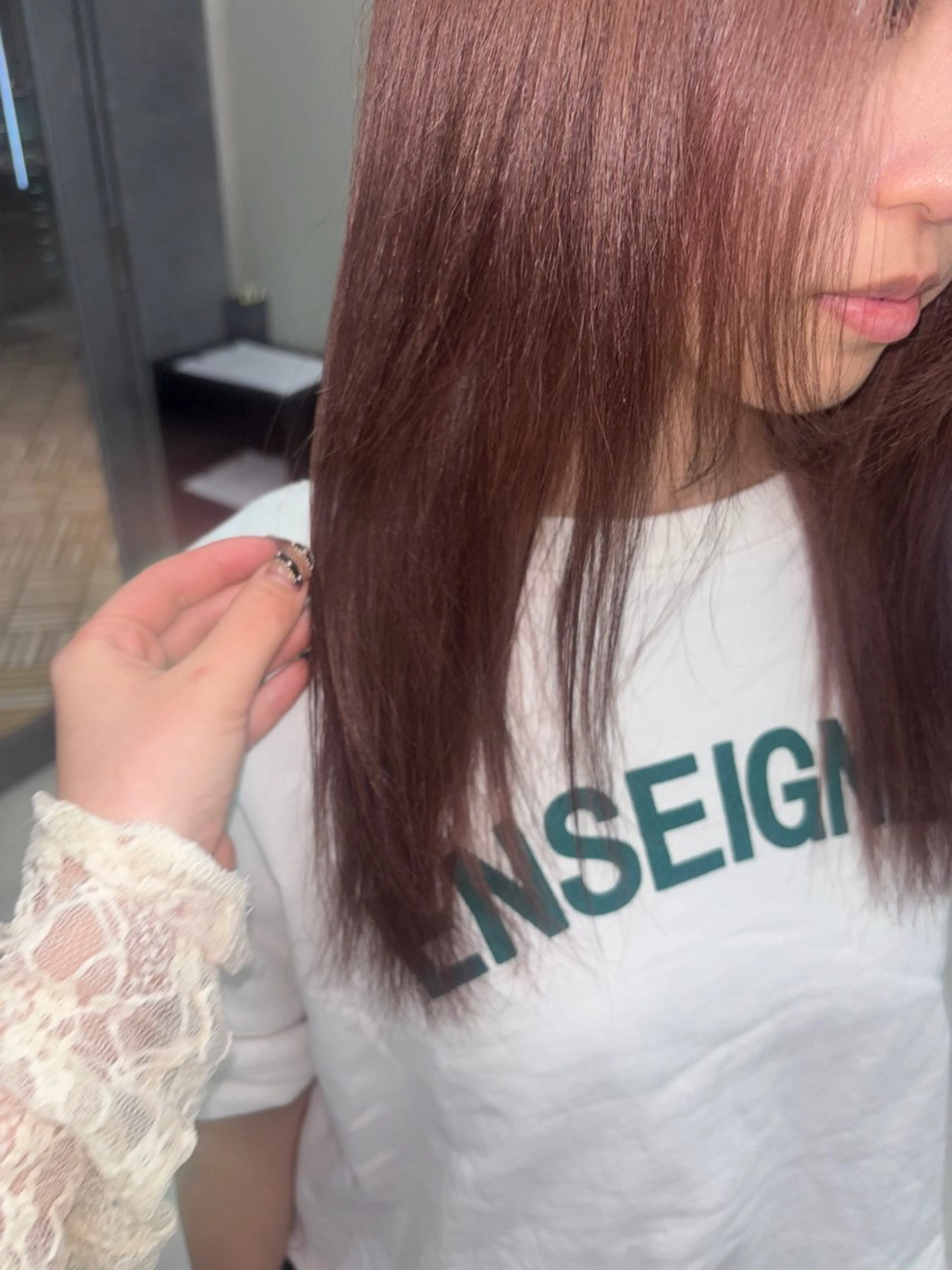ロング カラー ヘアアレンジ カット ミルクティー/ピンク カラー/ みう🎀のヘアスタイル