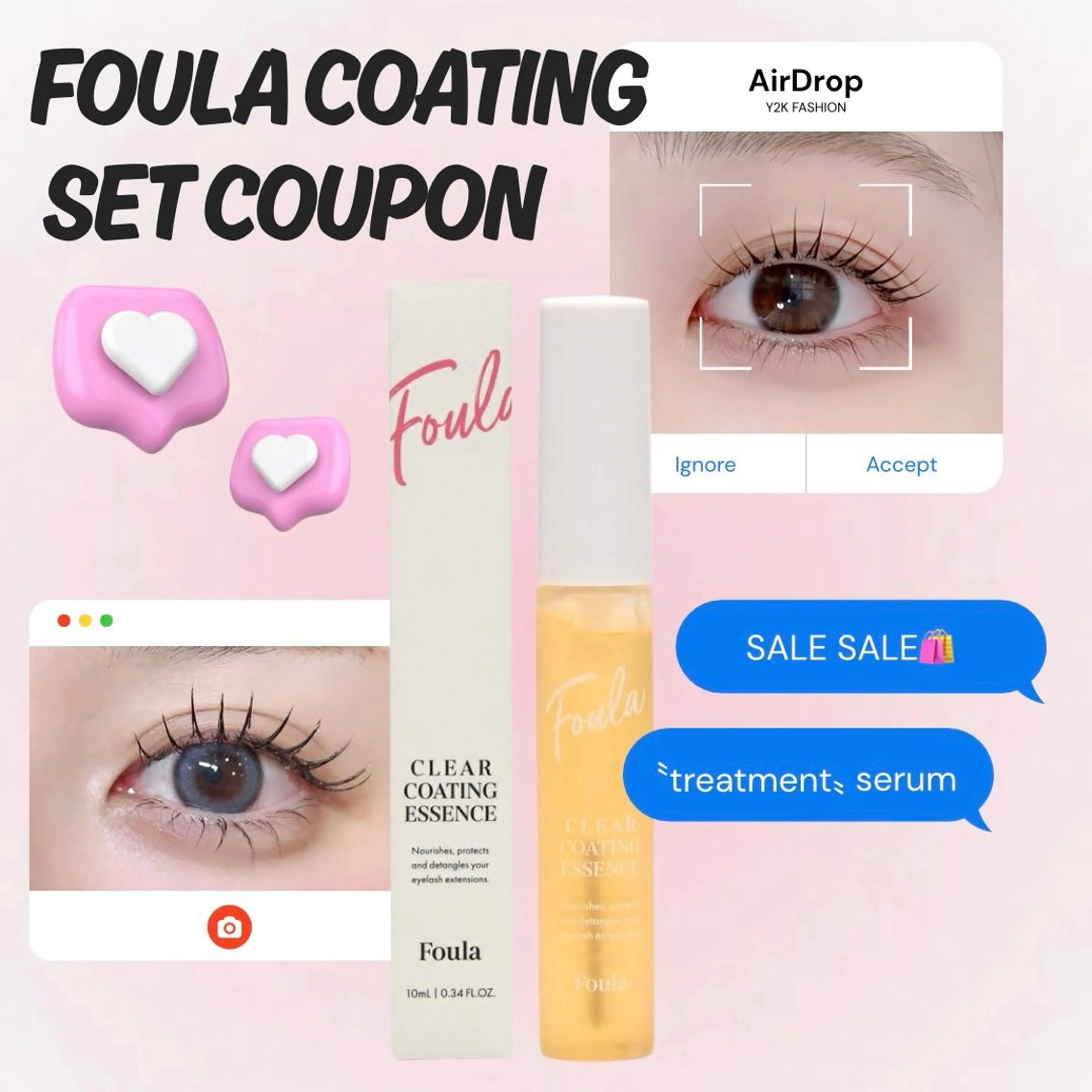 【🎁高保湿成分配合コーティング剤1本プレゼント🎁】🉐40%オフ✨️(まつ毛パーマ➕アイパック➕コーティング仕上げ)の写真