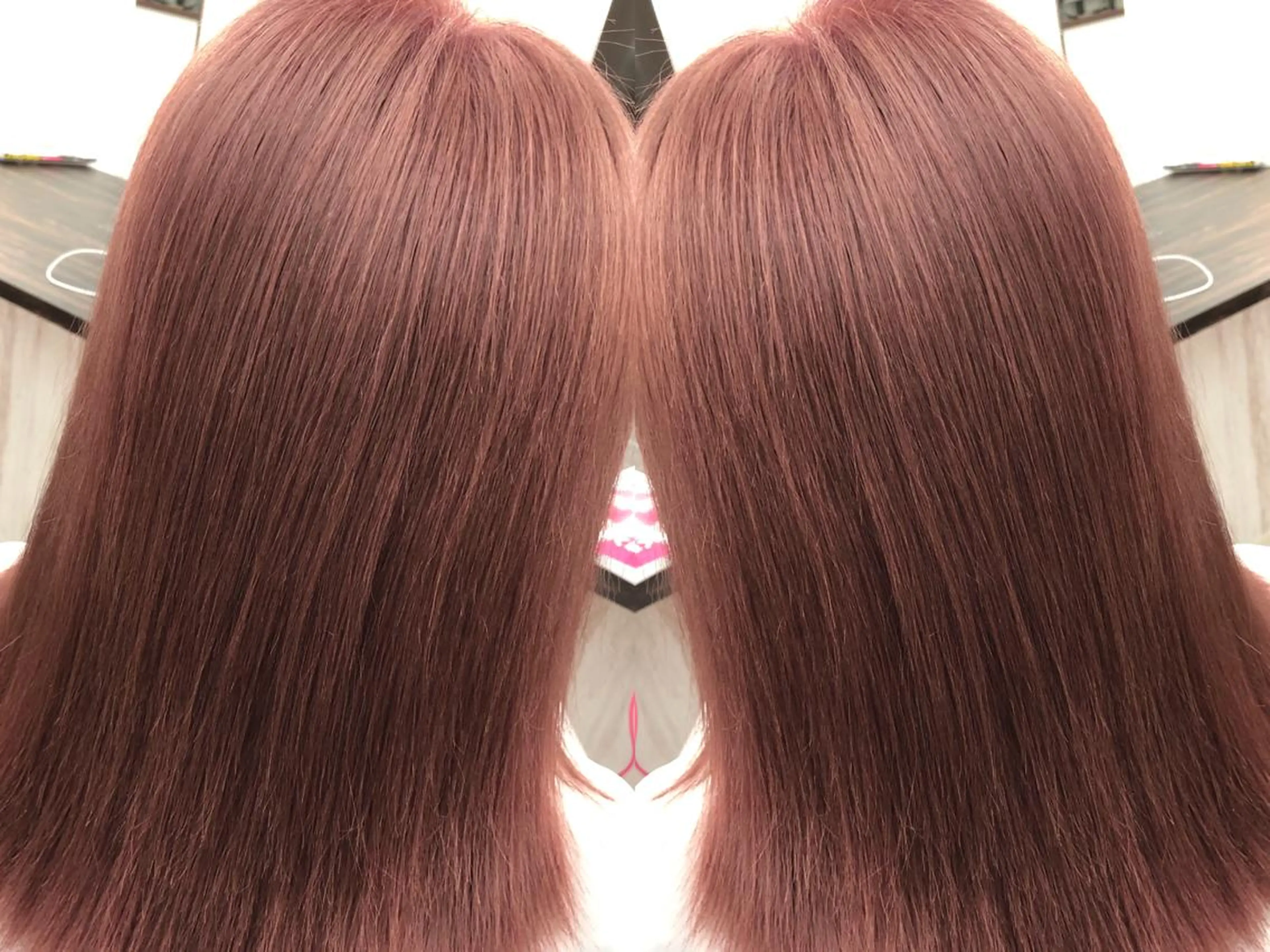 セミロング カラー ブラウンカラー ピンクカラー ピンクブラウン プライベートサロン LyoN/RYOTAのヘアスタイル