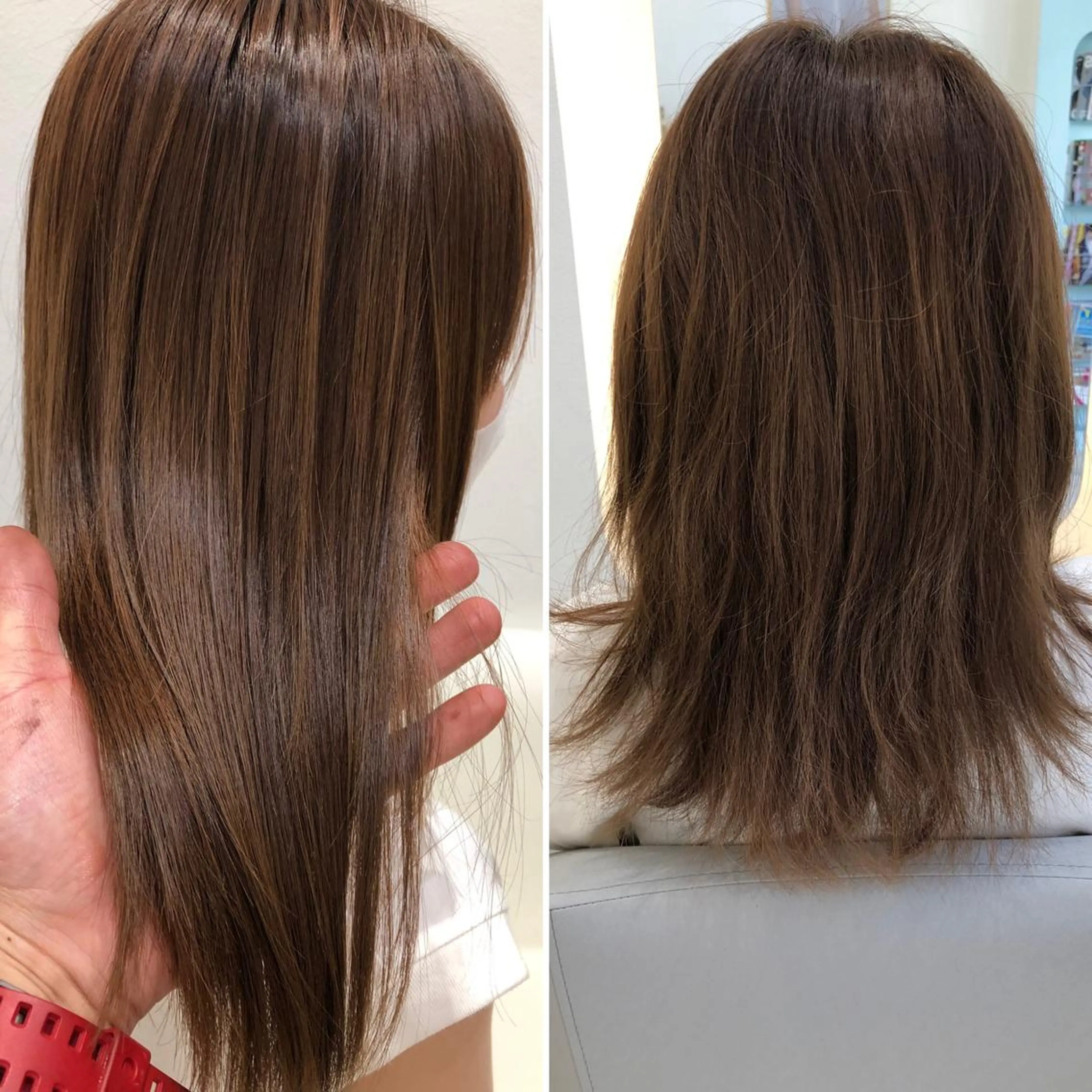 ミディアム カラー パーマ ネイル くせ毛 縮毛矯正 堀井 凌平のヘアスタイル