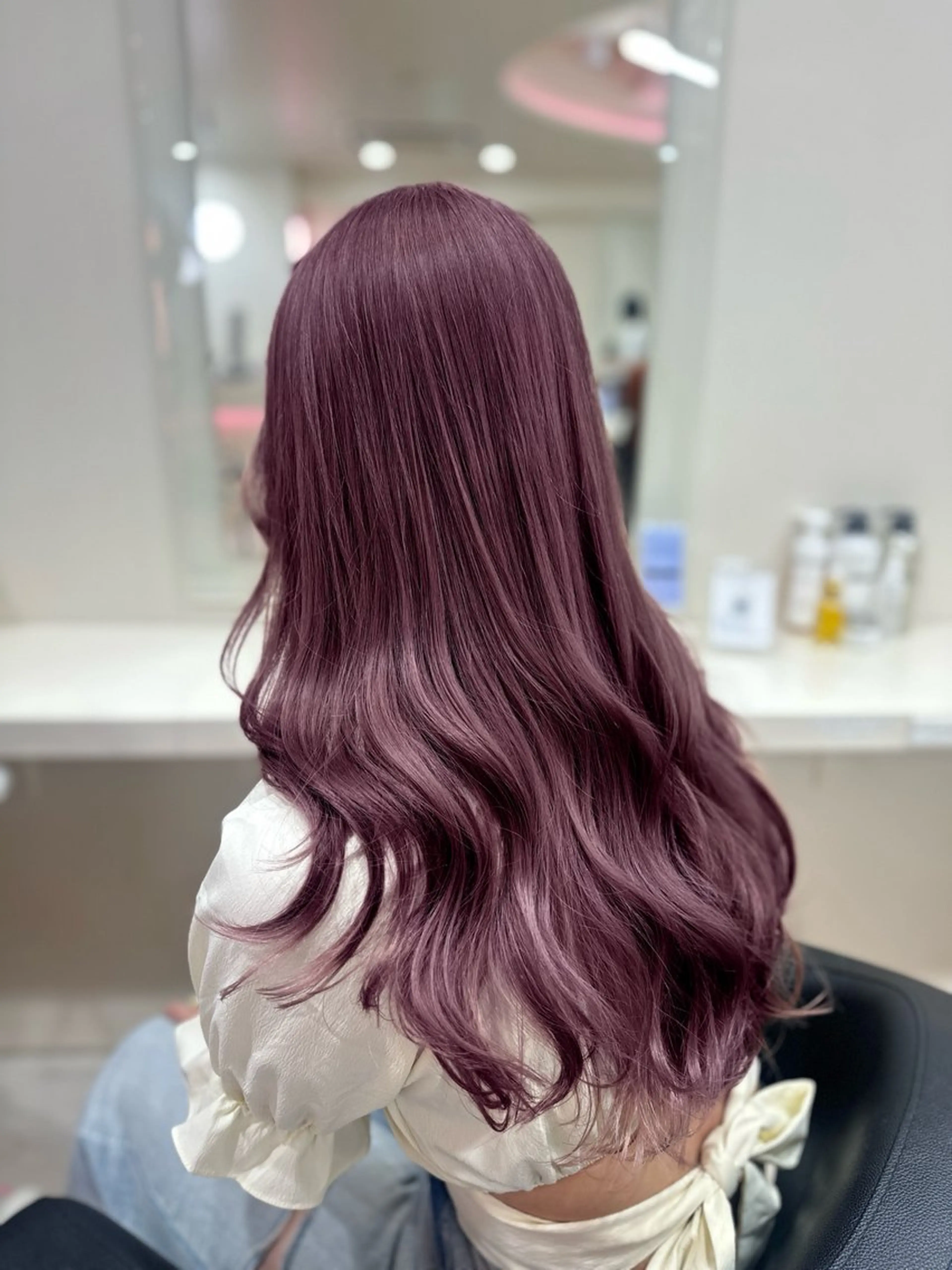 ロング カット ヘアカラー 韓国ガーリー🤍ハイ トーン🤍Ayanaのヘアスタイル