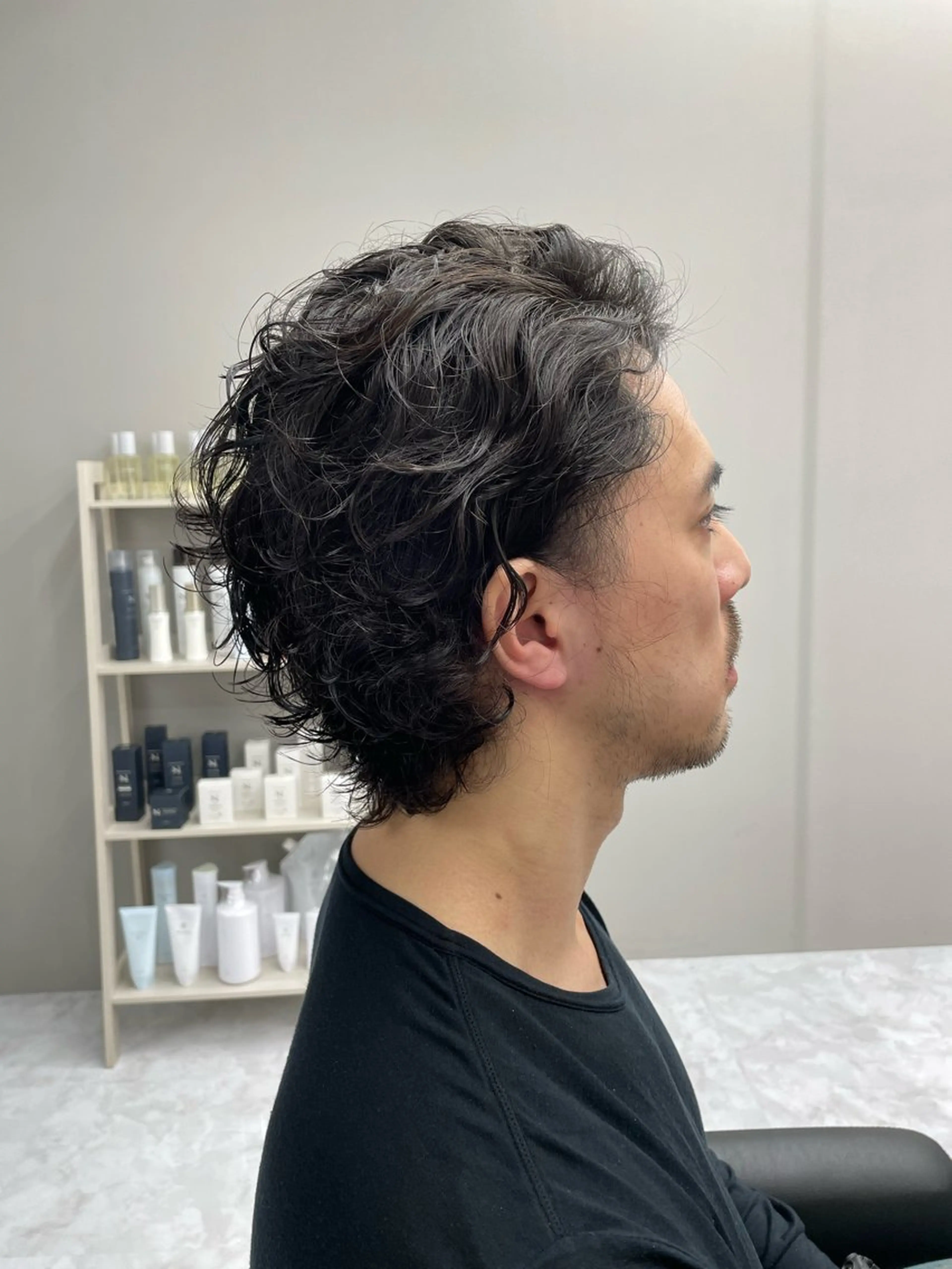 ミディアム パーマ メンズ ✨️メンズ高評価✨️ 野口虎剛のヘアスタイル