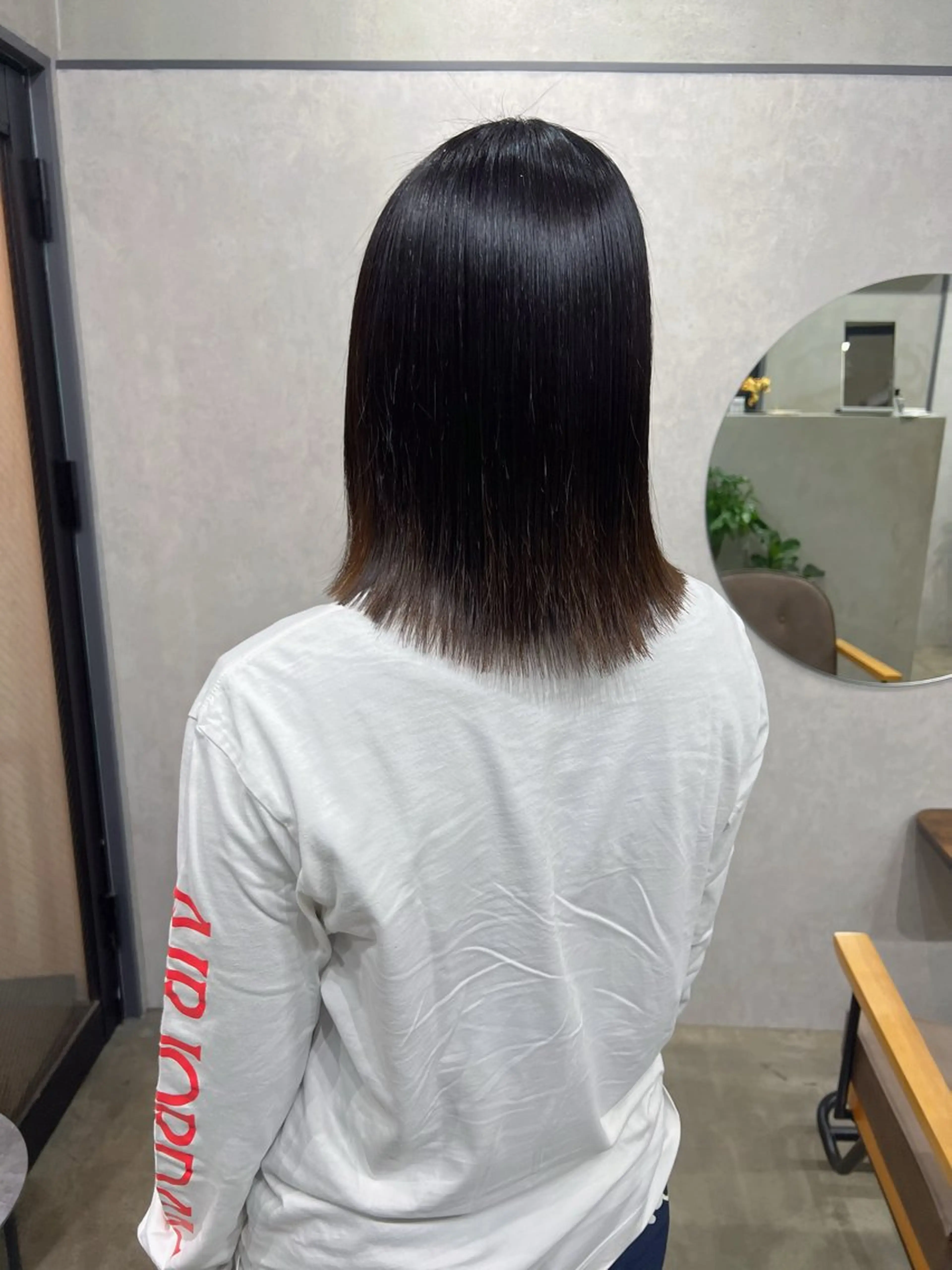 ミディアム ミディアムパーマ ボブ 顔周りカット 縮毛矯正 ユ イのヘアスタイル