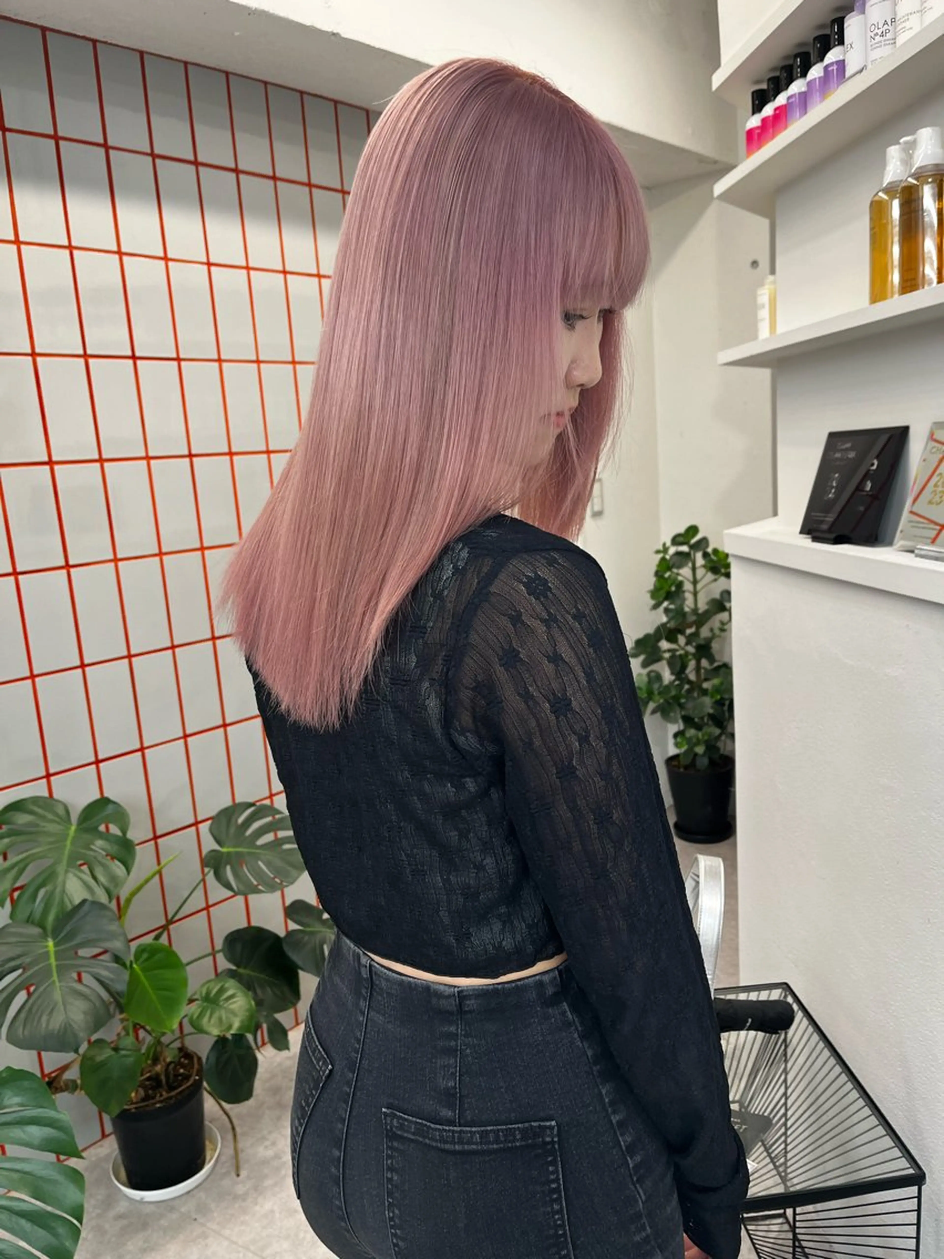 ロング カラー ベージュカラー ブロンド ダブルカラー ハイトーンカラー ピンクカラー PELEshibuya所属・カットモデル様無料 💎saaya💎のヘアスタイル