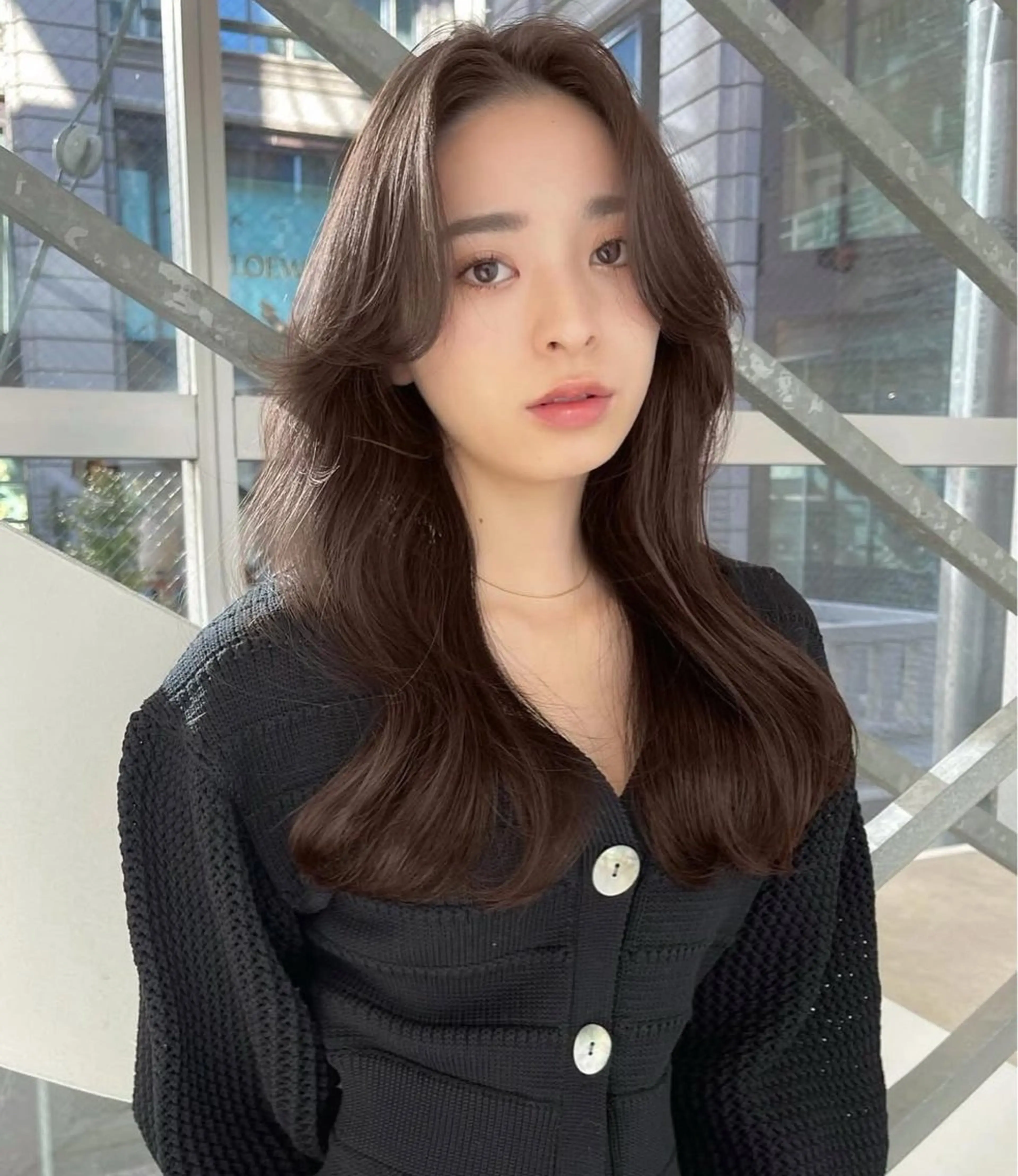 ロング 顔周りカット カット ヘアカラー 色っぽヘア🫧 REI🫧のヘアスタイル