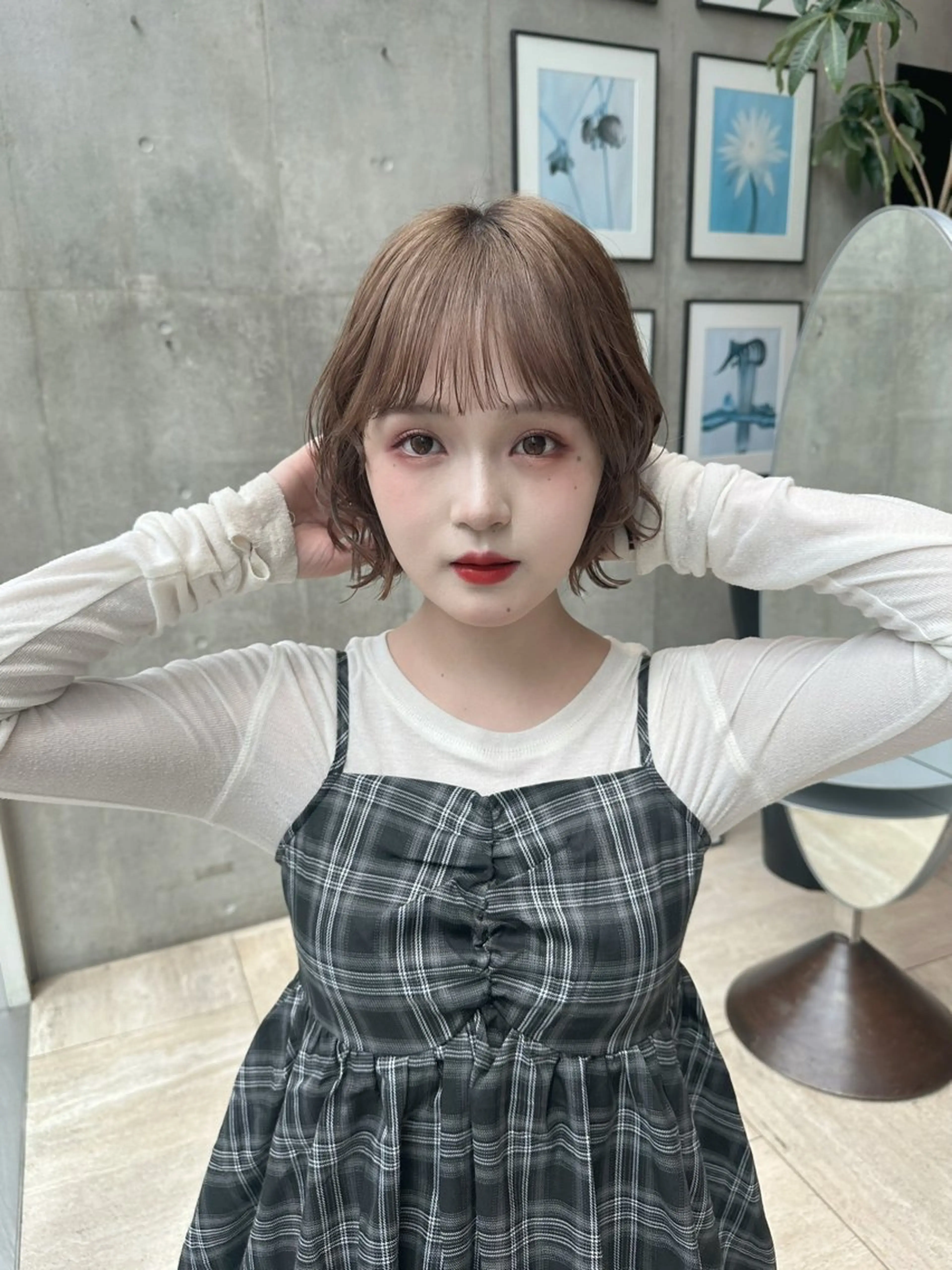 ミディアム カット ヘアカラー トリートメント オブヘア所属・銀座／透明感カラー るかのヘアスタイル