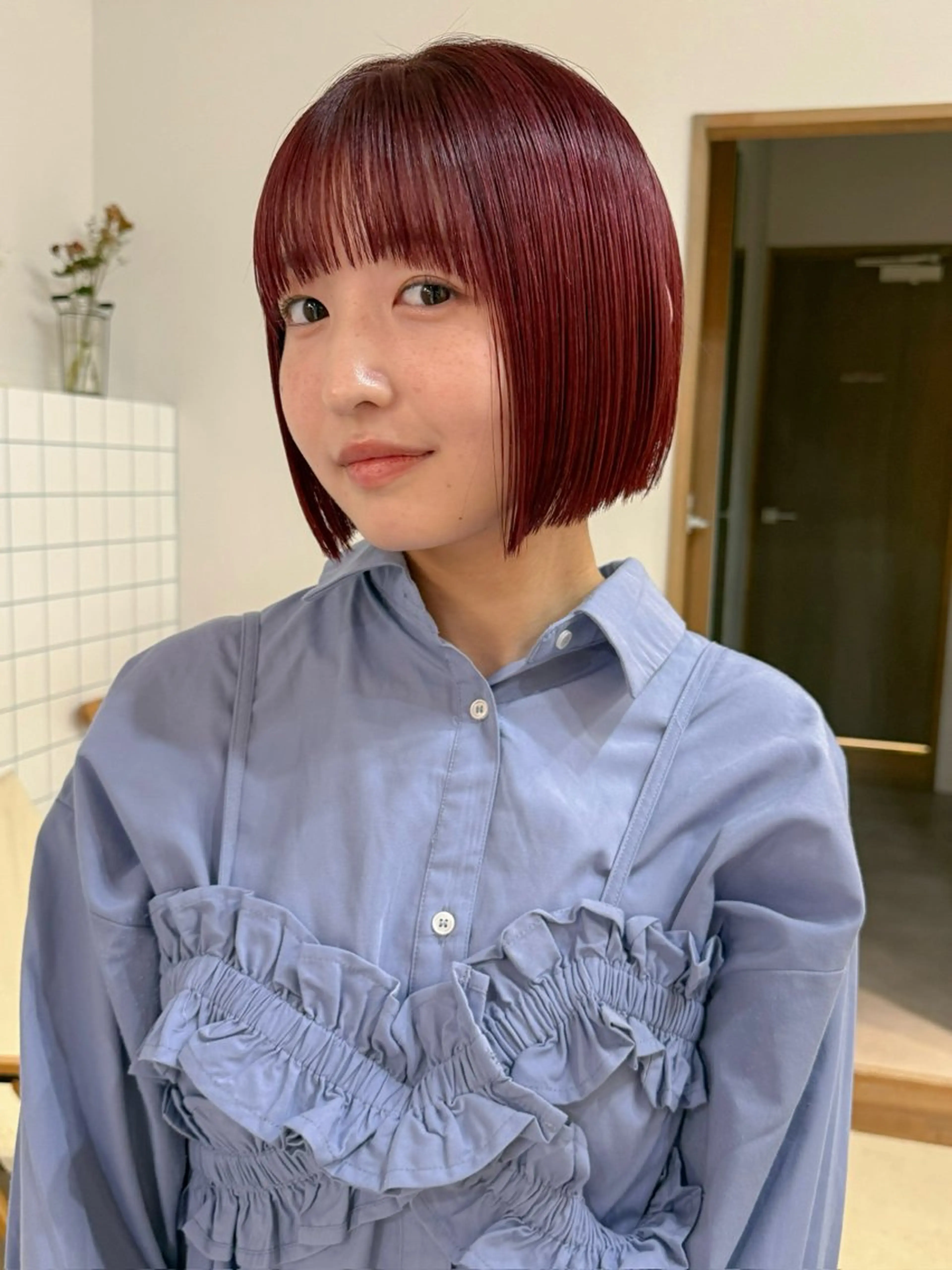 ショート ボブ カット ヘアカラー トリートメント aco/名古屋.栄 ボブ/透明感カラーのヘアスタイル
