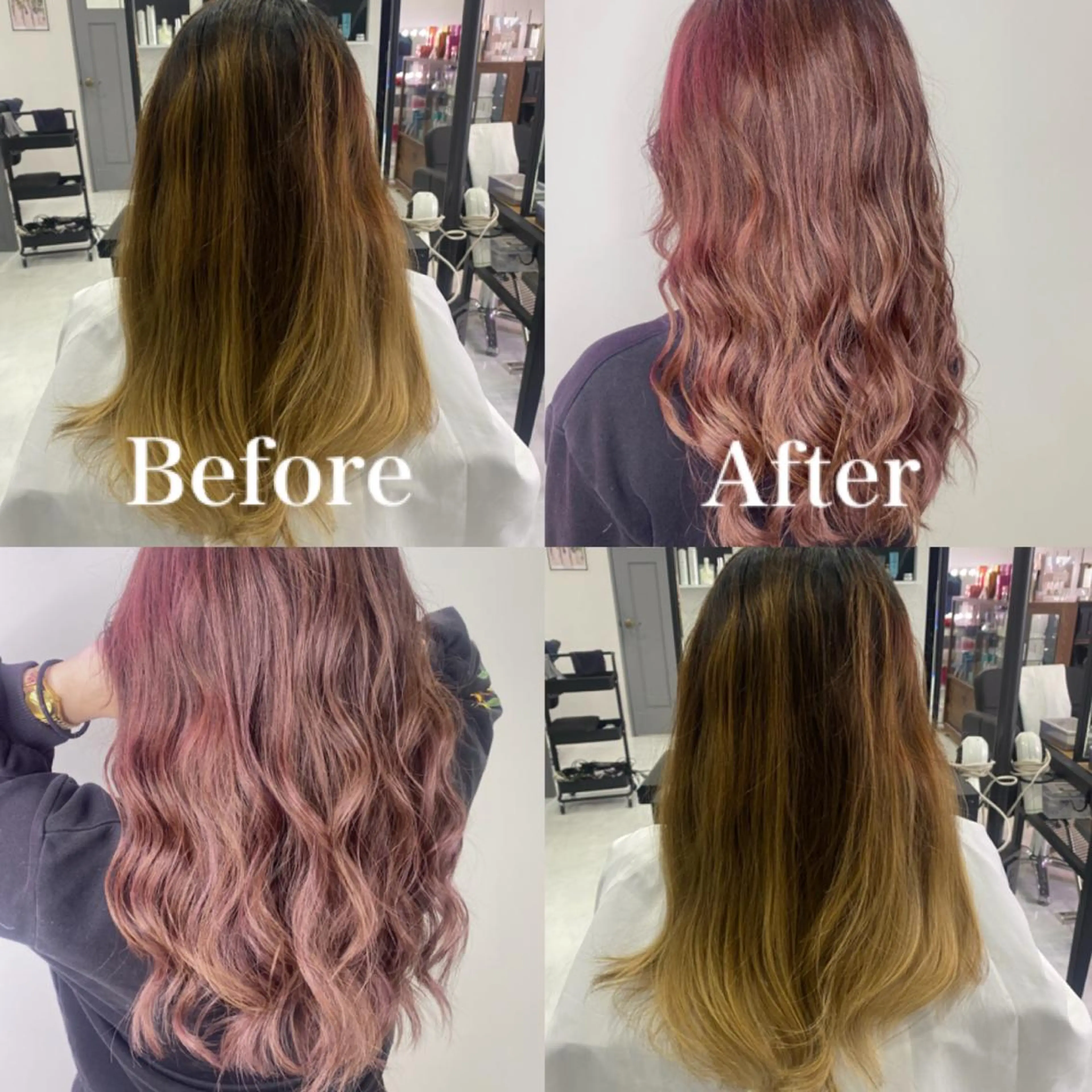 ロング カラー ベージュカラー ハイライトカラー ピンクカラー ピンクベージュ ハイライト カット ヘアカラー トリートメント 髪質改善×矯正🫧 韓国ヘアasamiのヘアスタイル