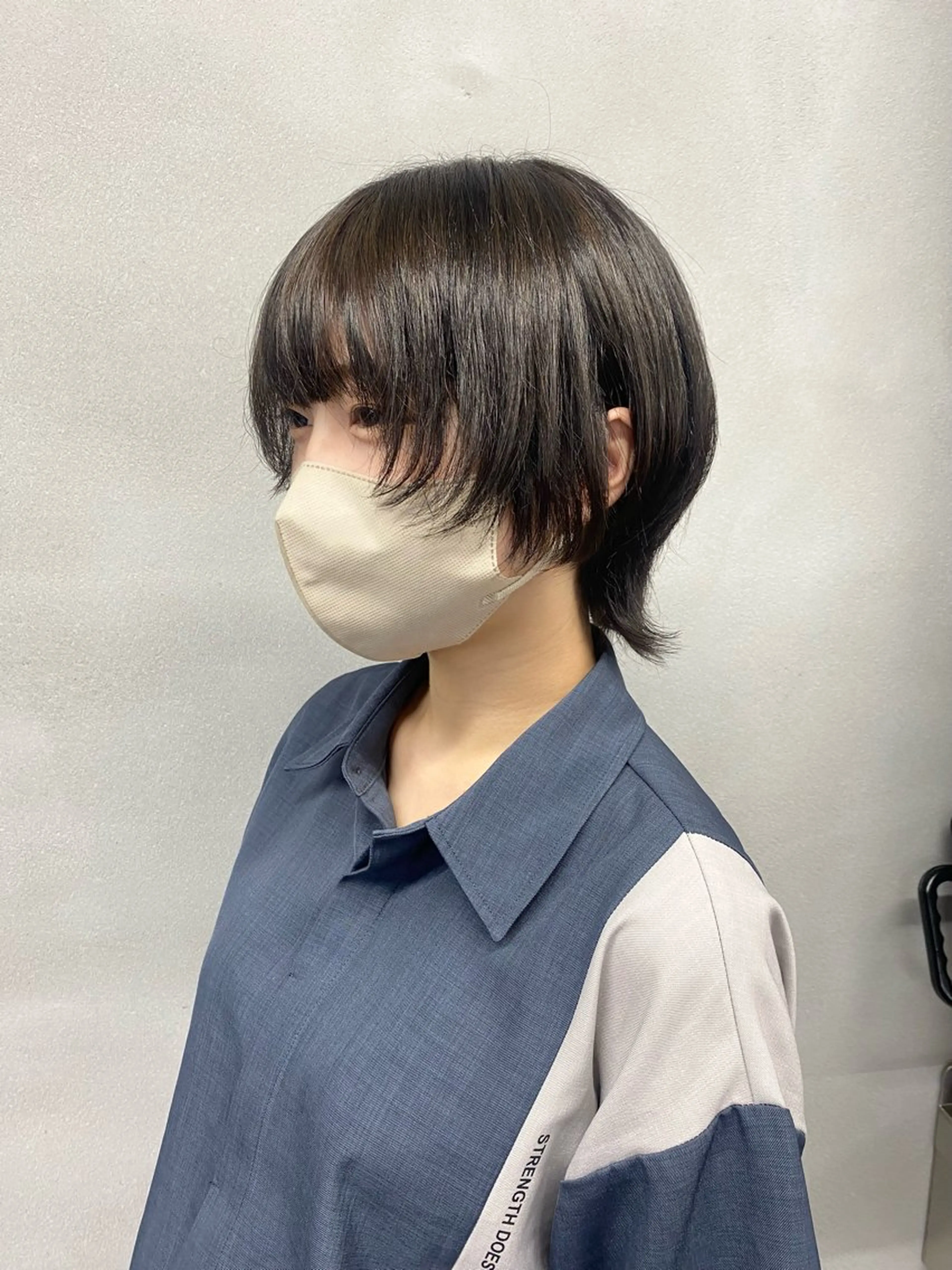 ショート カラー ショコラグレージュ デザインカラー グレージュ ボブ 顔まわりレイヤー カット ヘアカラー トリートメント 柏 デザインカラー/ レイヤー🐣シオリのヘアスタイル