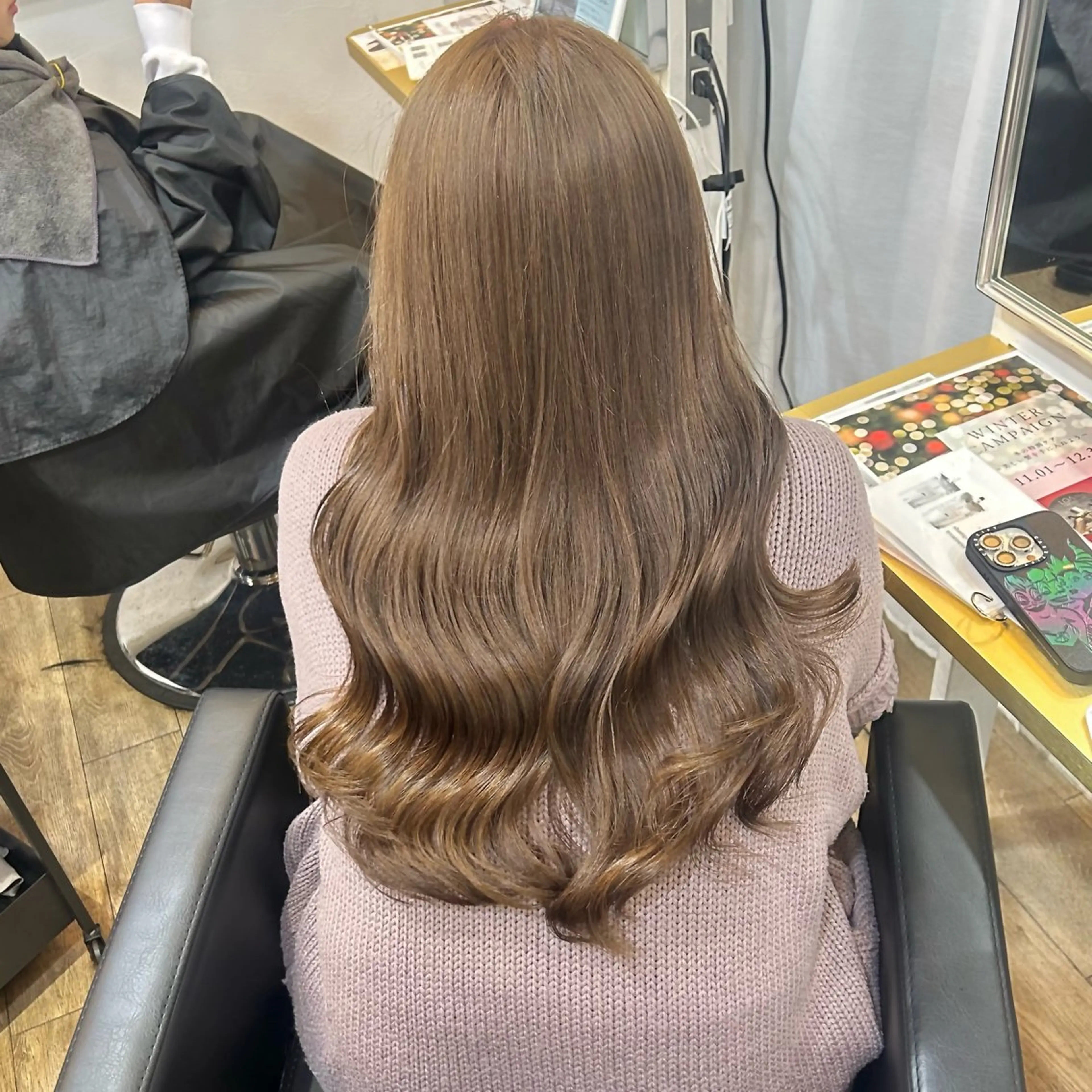 ロング カラー ベージュカラー ブリーチ ブラウンカラー 透明感カラー グレージュ カット ヘアカラー トリートメント ブリーチなしベージュ /ヘアセット/ミユのヘアスタイル