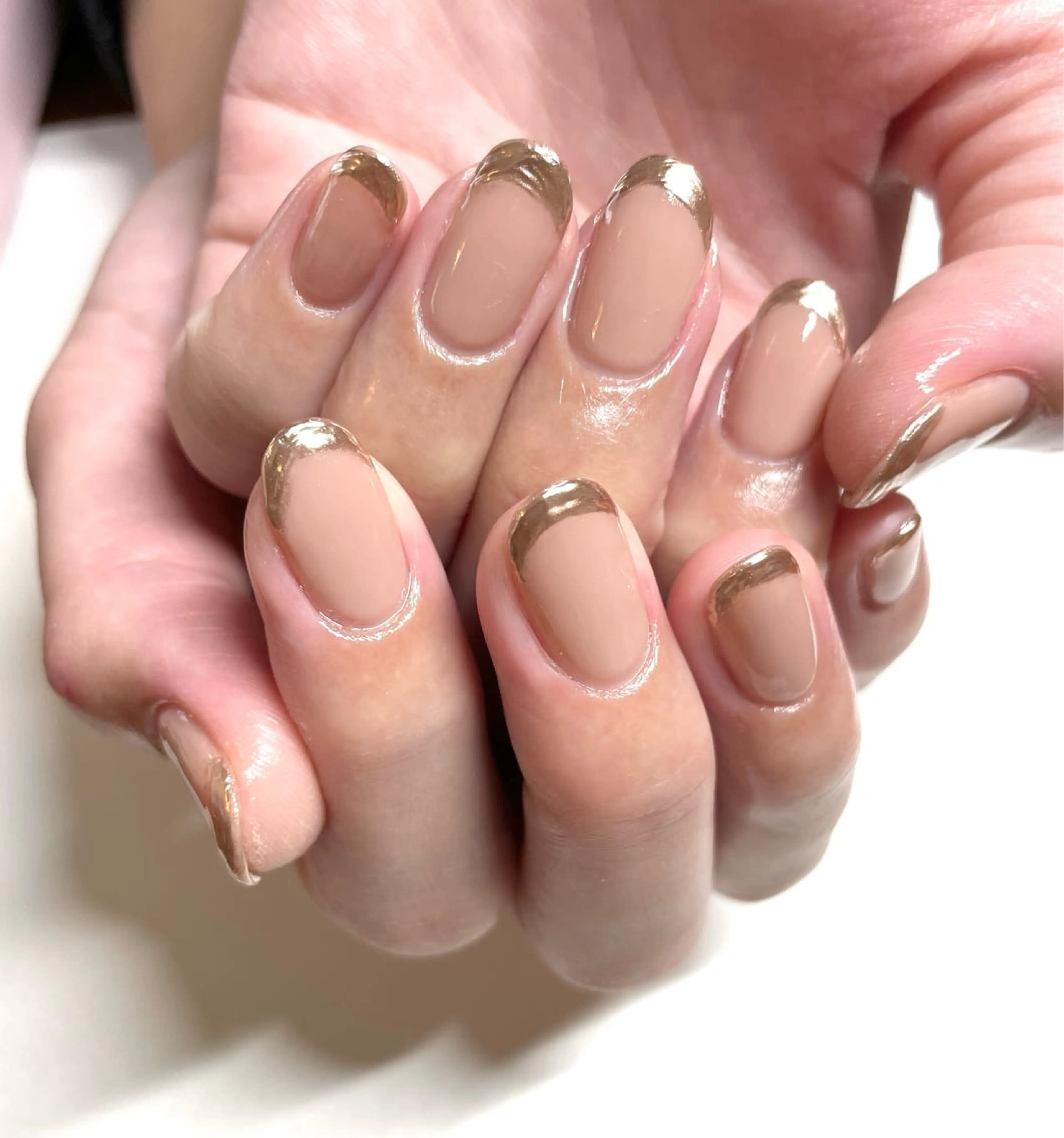 ネイル フレンチネイル ミラーネイル シンプルネイル le_rire _nailのネイルデザイン