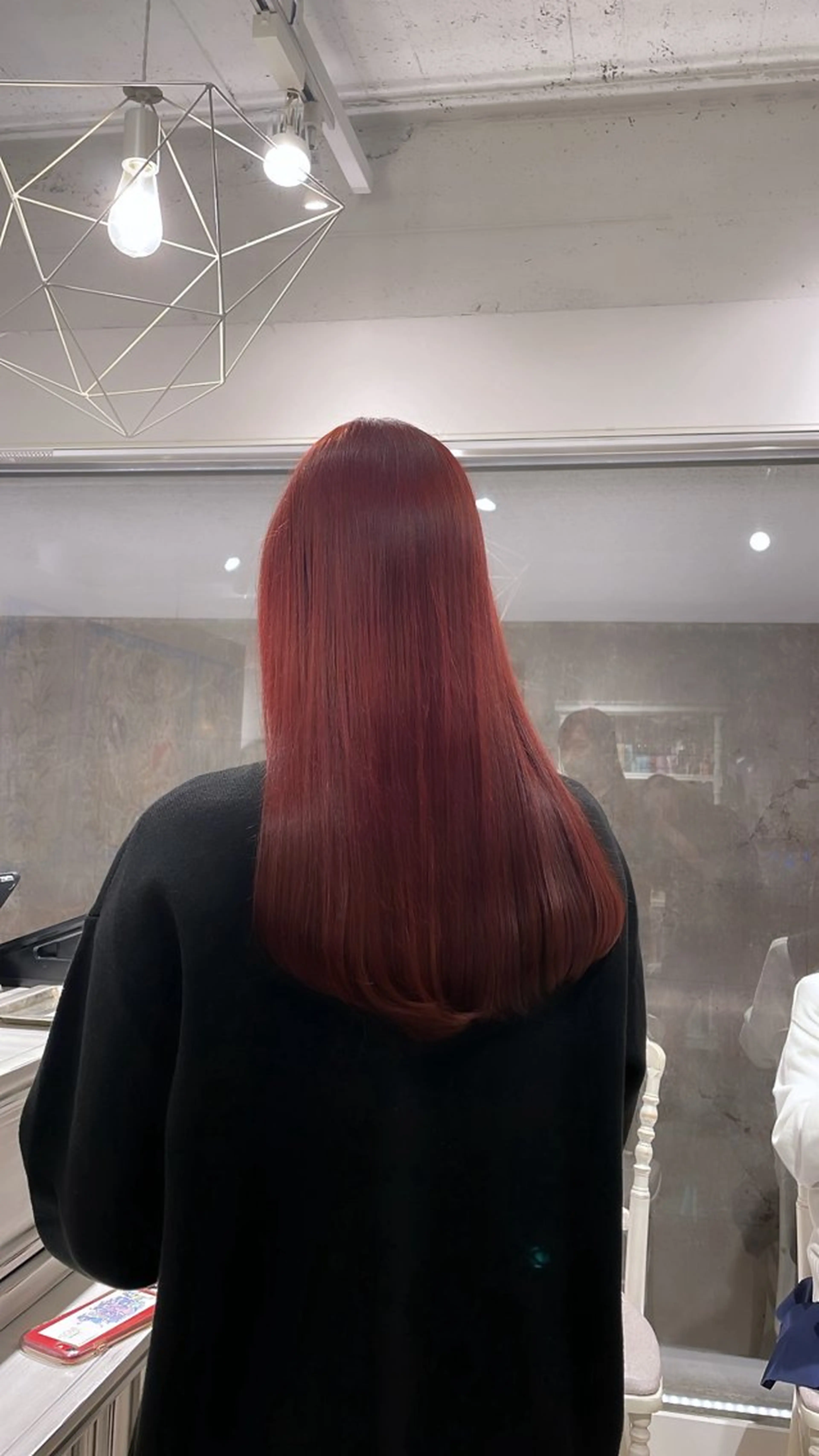 ロング カラー ブリーチ レッドカラー CreBiA🎀 ayaのマツエク・マツパデザイン