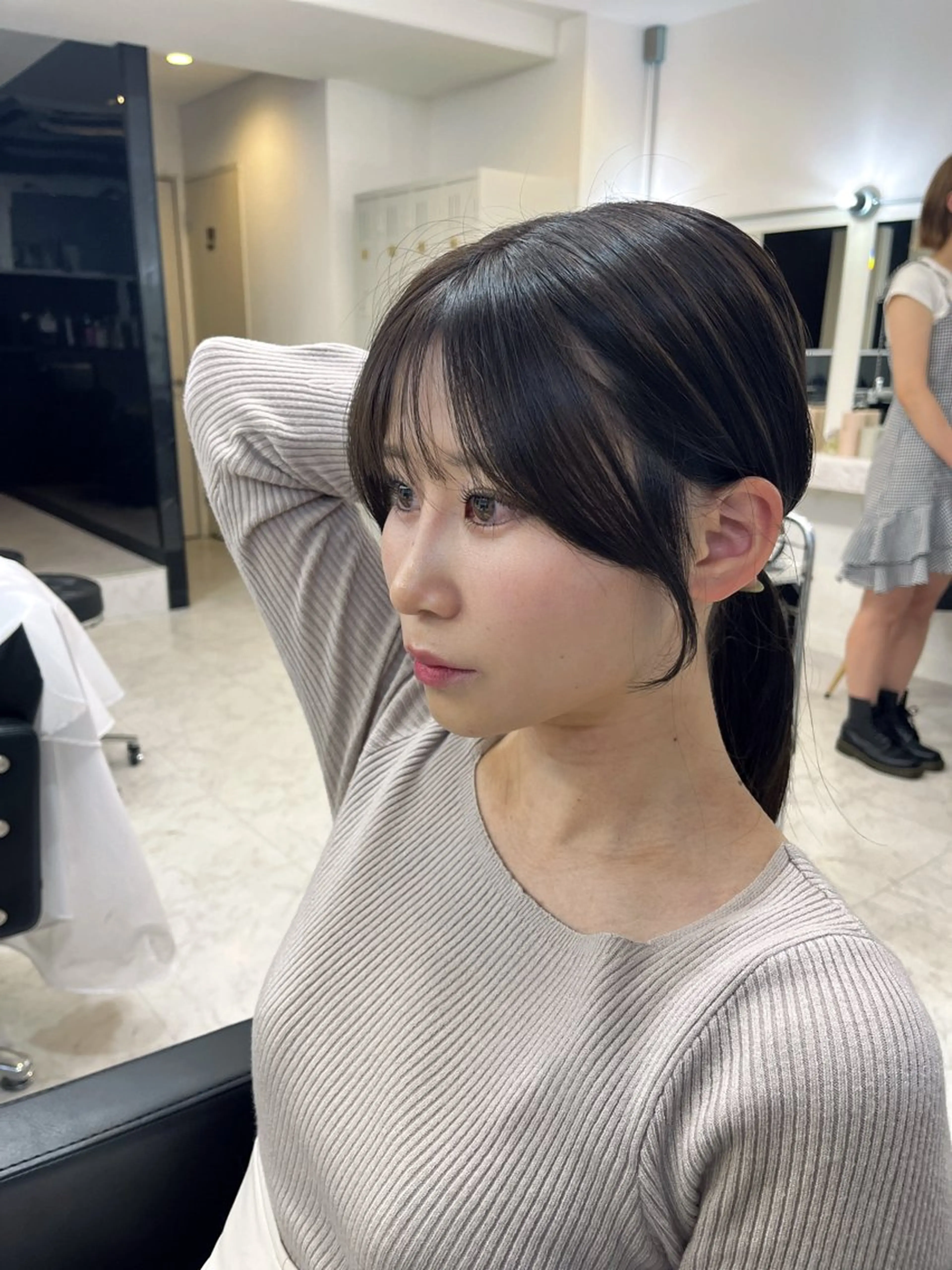 セミロング カラー カット 髪質改善×韓国 レイヤー ひかるのヘアスタイル