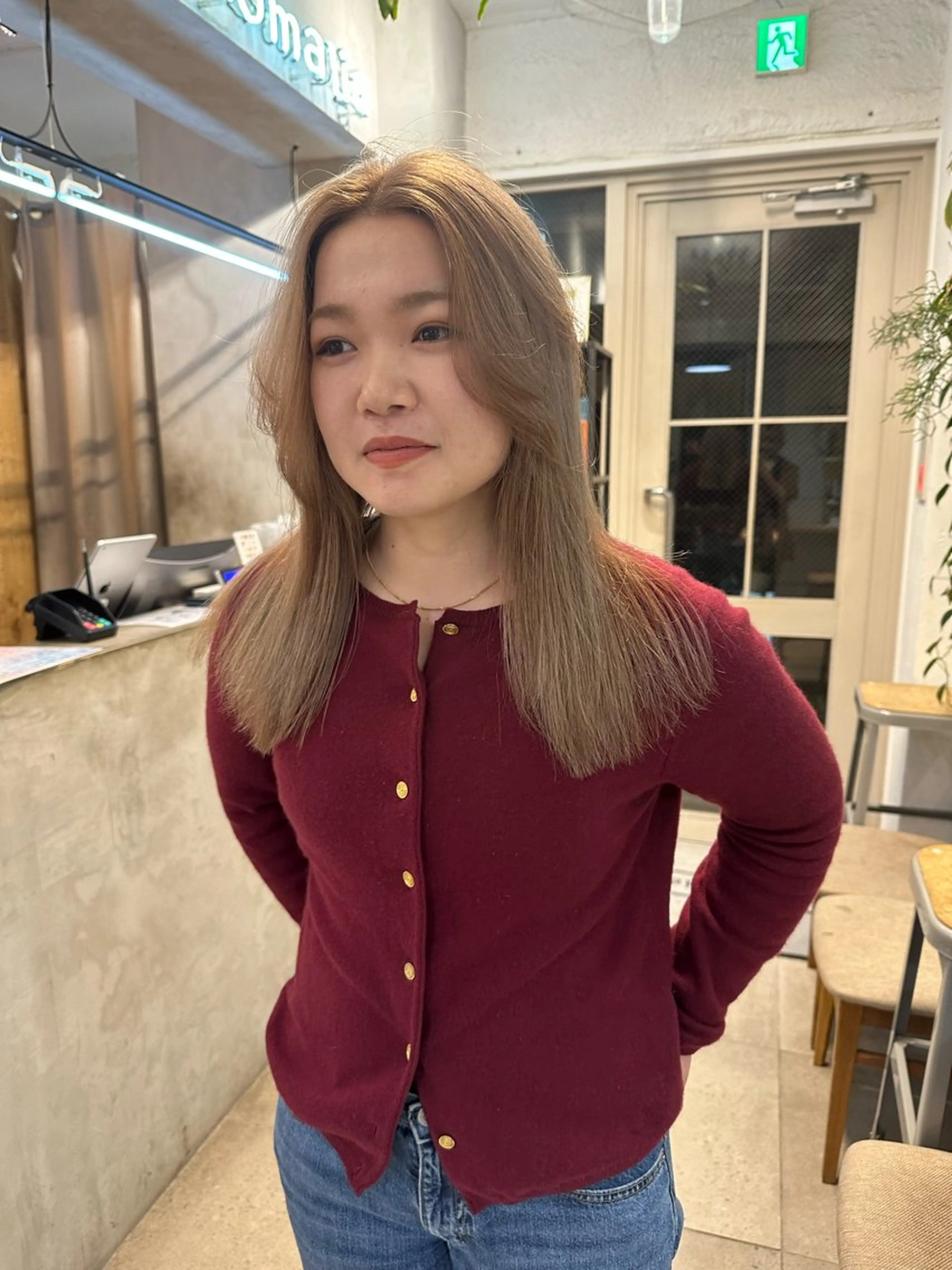 セミロング カラー ブリーチ ハイトーンカラー ブリーチなしカラー ボブ ヘアカラー REINA☁️透明感 カラー/ぷつっと♡のヘアスタイル