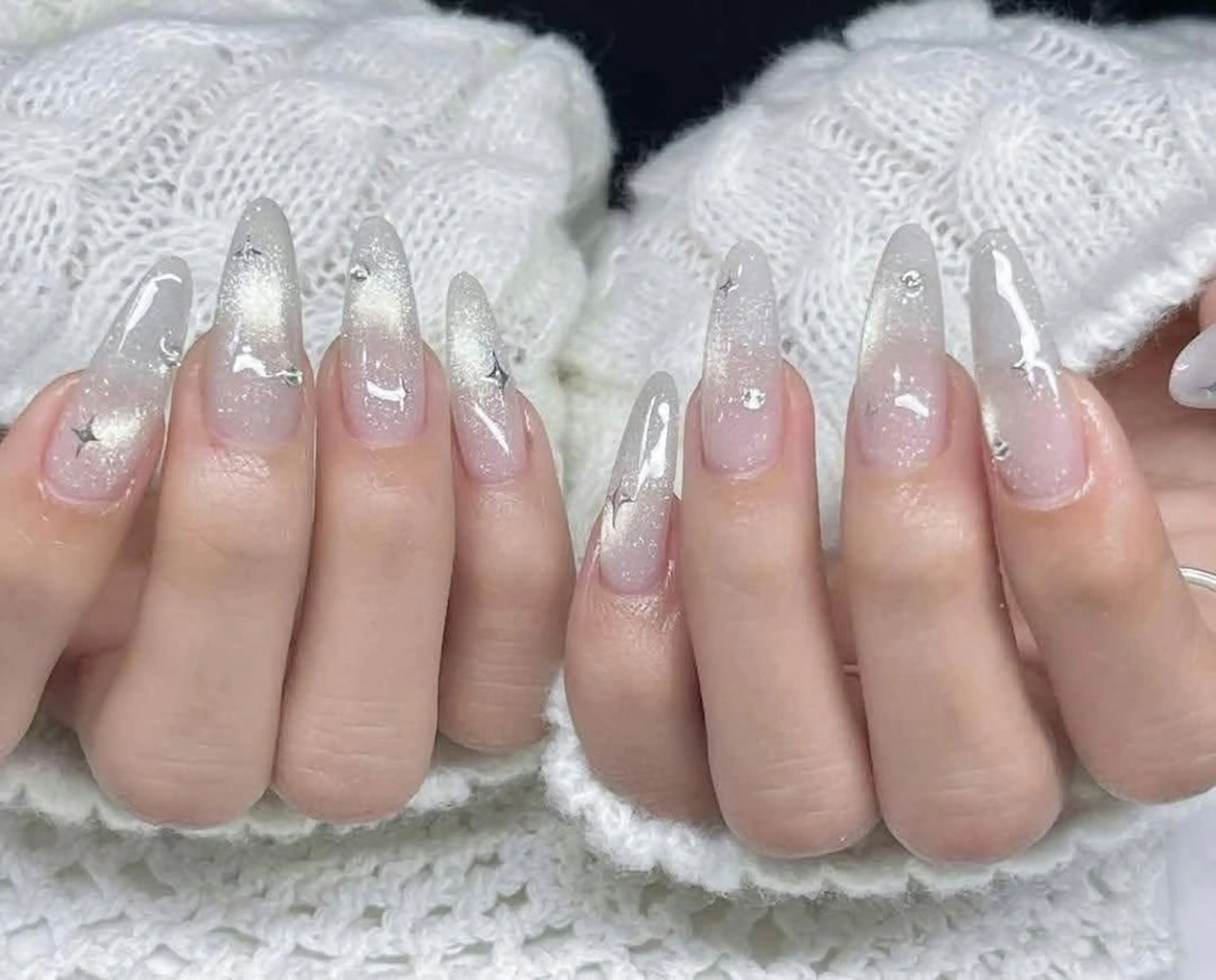 ネイル グラデーション キラキラネイル ピンク 春ネイル ワンホンネイル ハンドネイル RUBY Nail 日暮里店のネイルデザイン