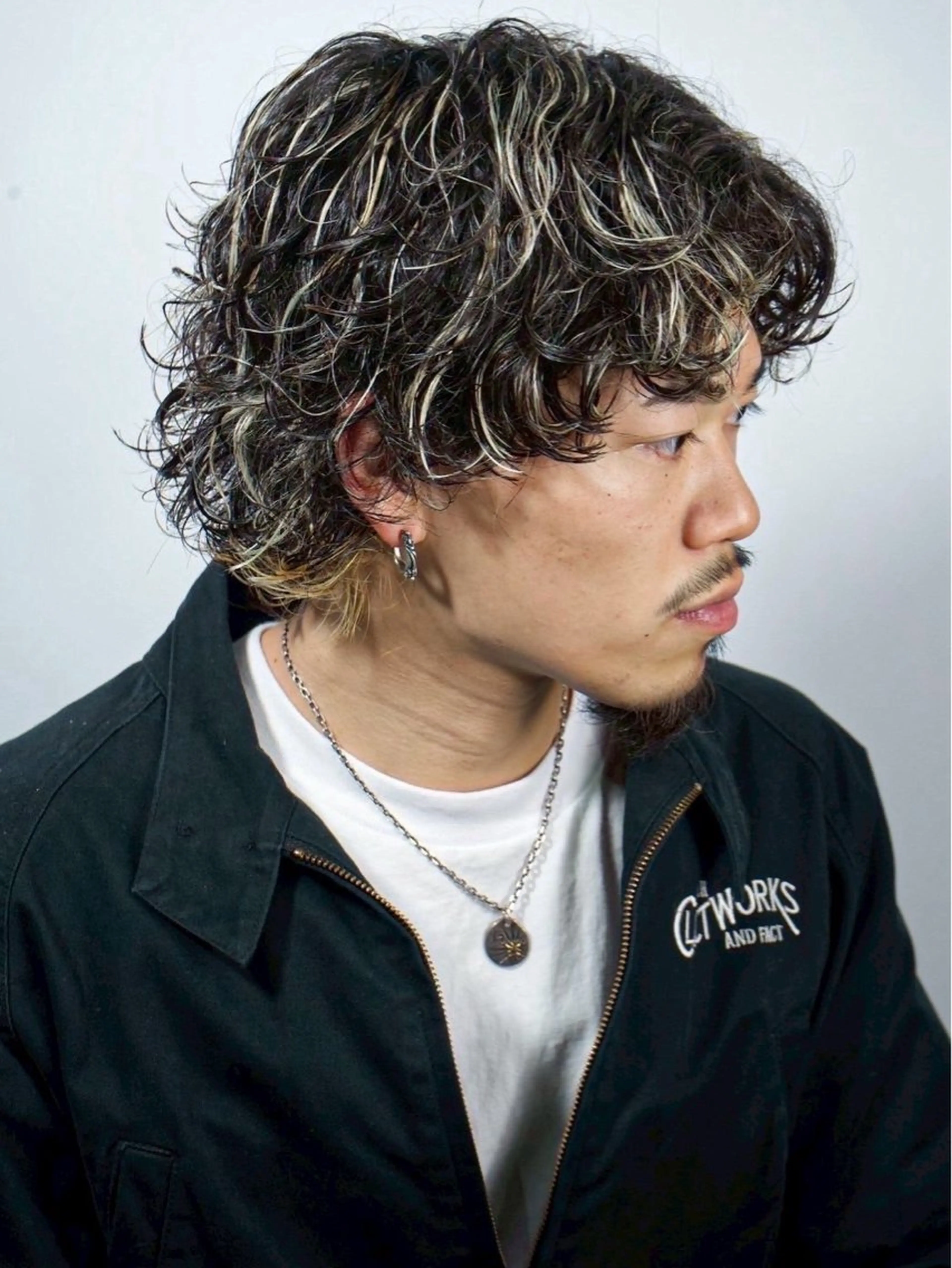 ミディアム パーマ 福崎 凛太朗のヘアスタイル