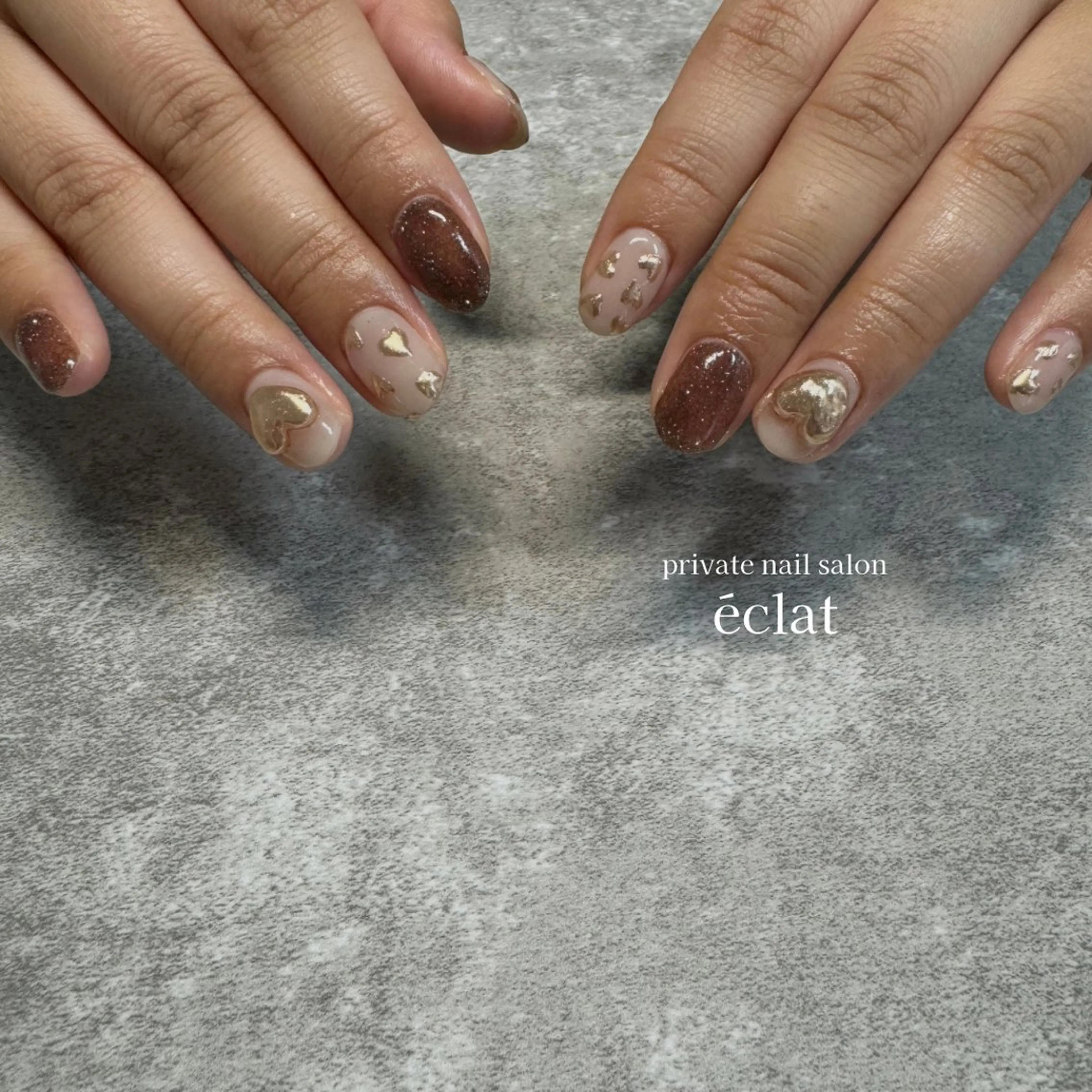 ネイル ハート バレンタイン nailsalon éclatのネイルデザイン