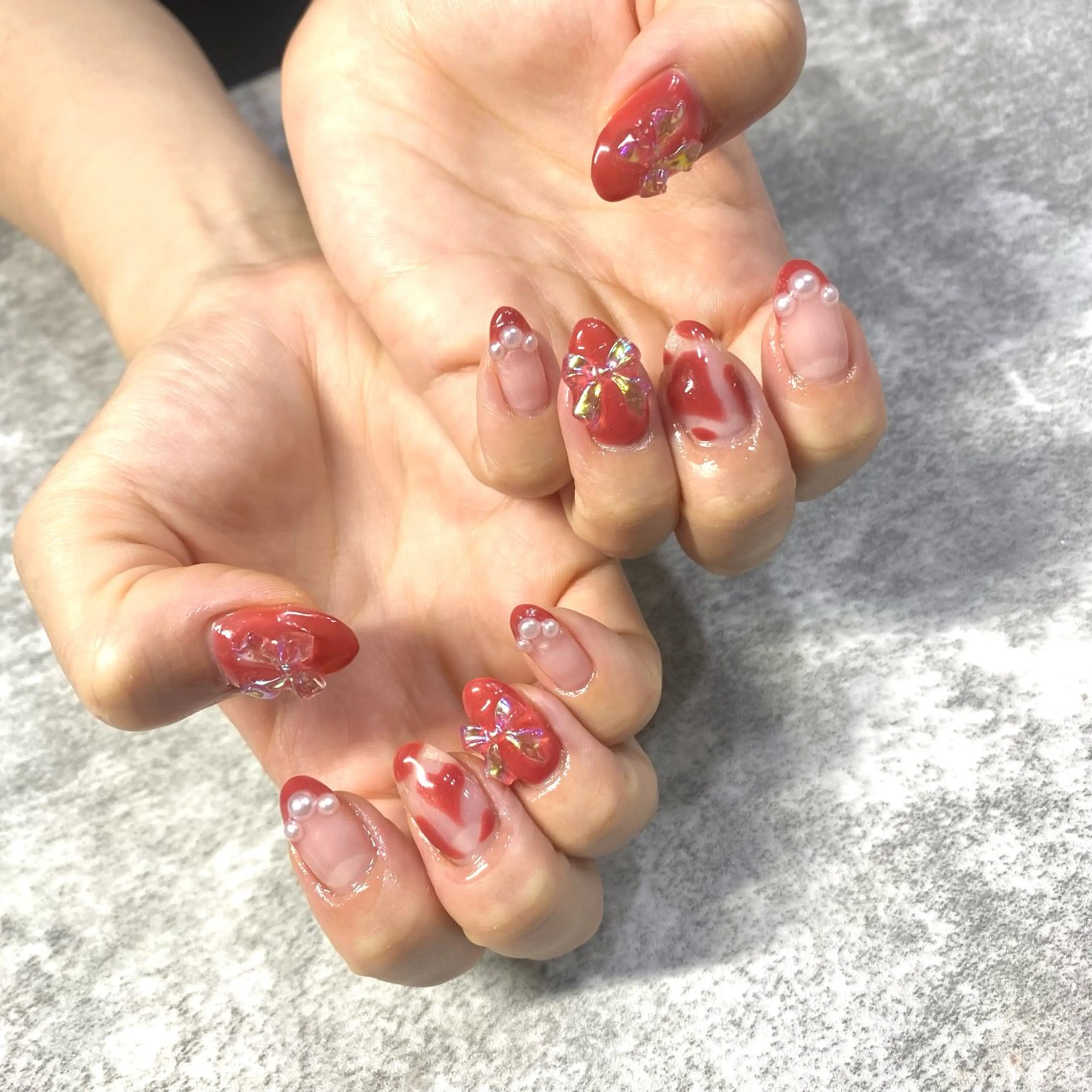 ネイル リボン ハンドネイル ★Rinail... .のネイルデザイン