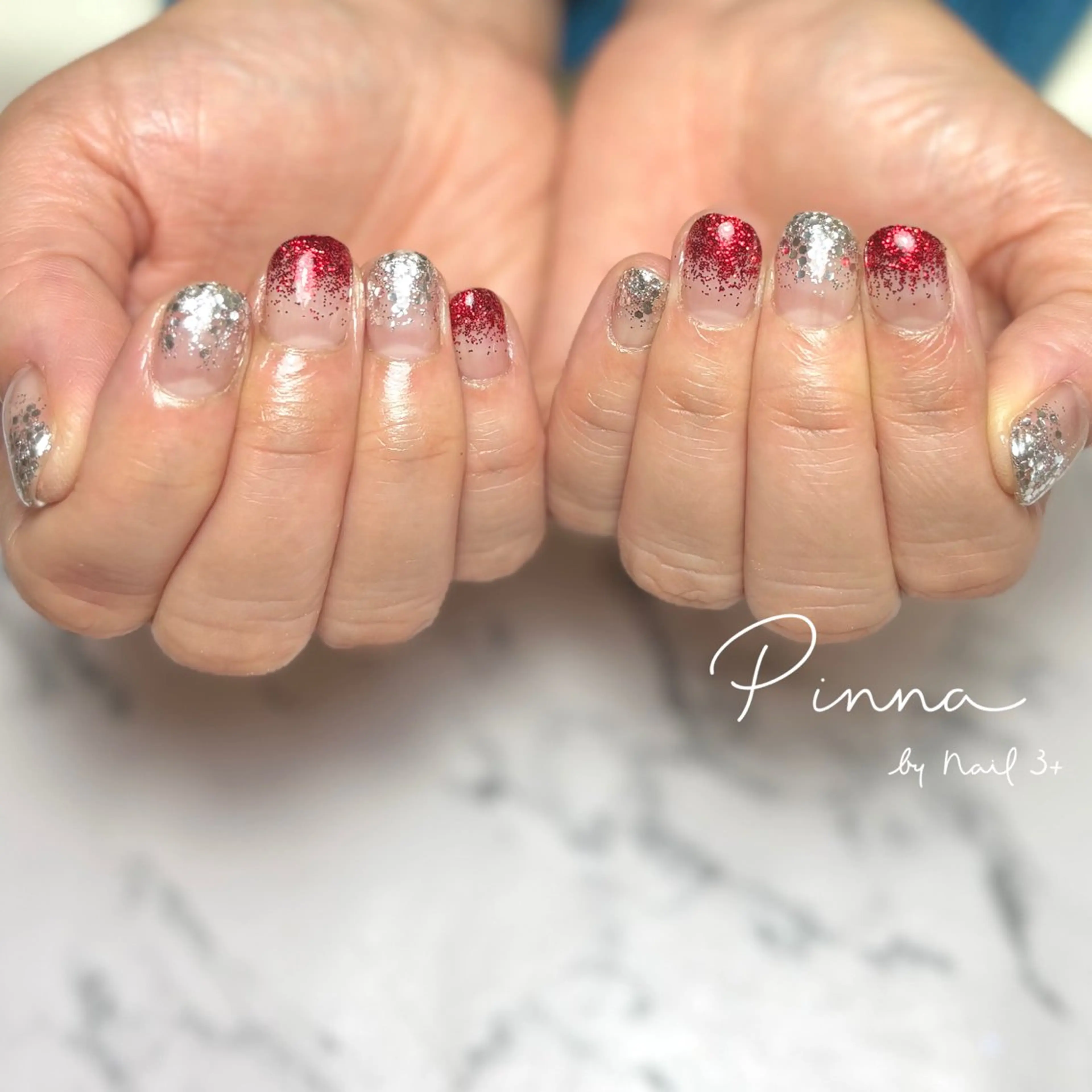 ネイル グラデーション ラメ(グリッター) ラメグラデーション Pinna by nail3+所属・Mayu 🌷🦋のネイルデザイン