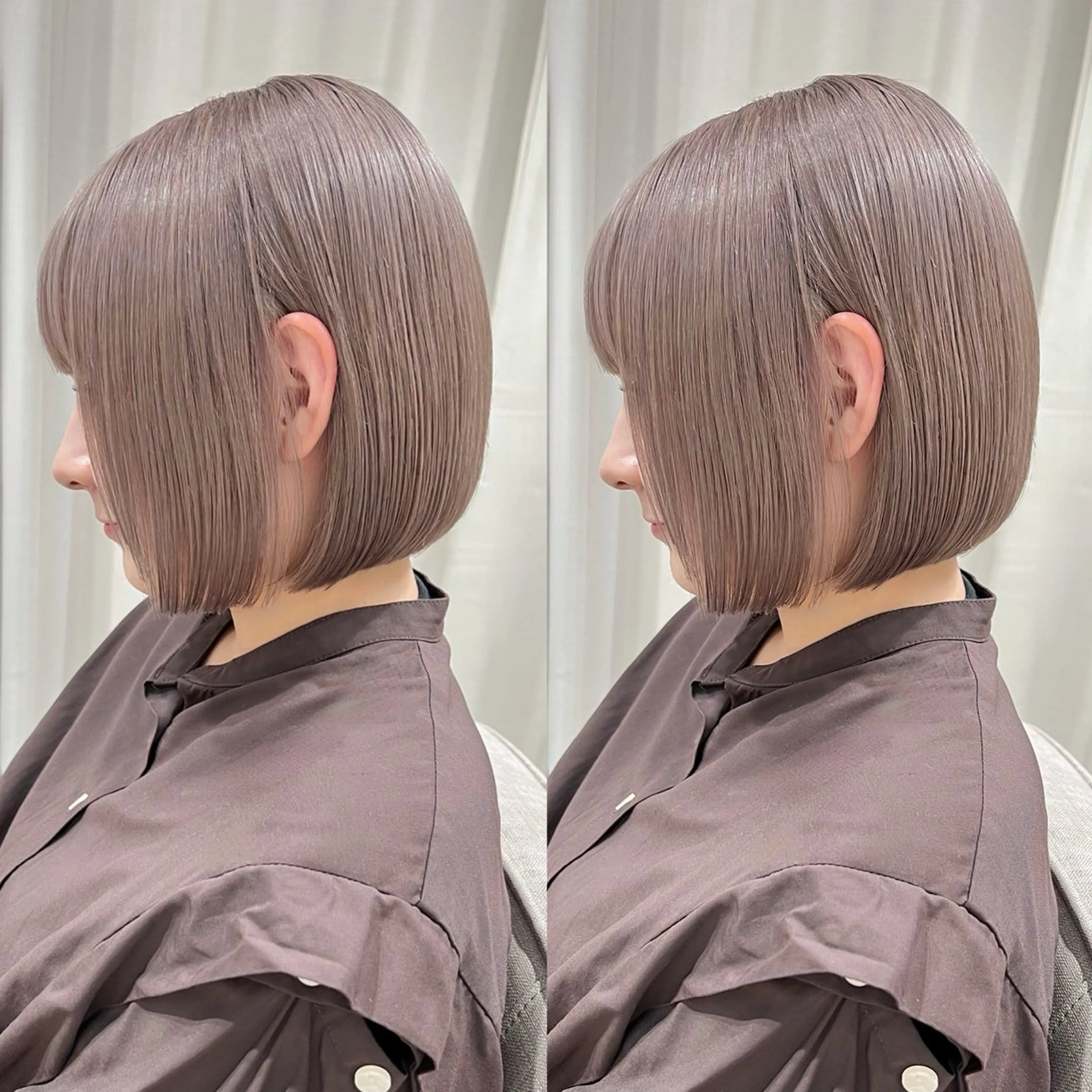 ショート カラー ボブ ヘアカラー レイヤーカット/韓国 艶カラー🪄REN.のヘアスタイル