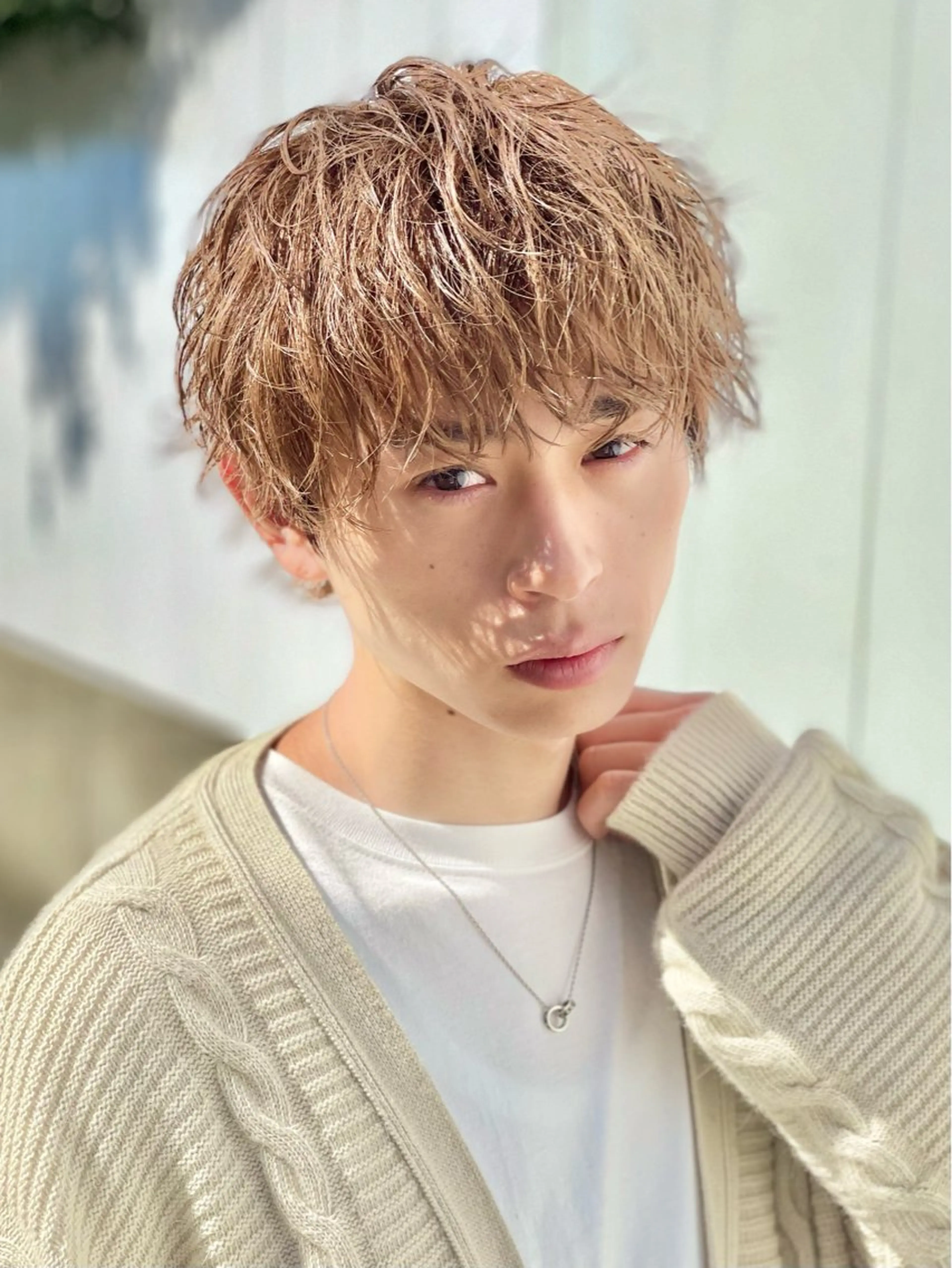 ミディアム パーマ メンズ ヘアカラー パーマ fifth 名駅所属・深谷 侑亮のヘアスタイル