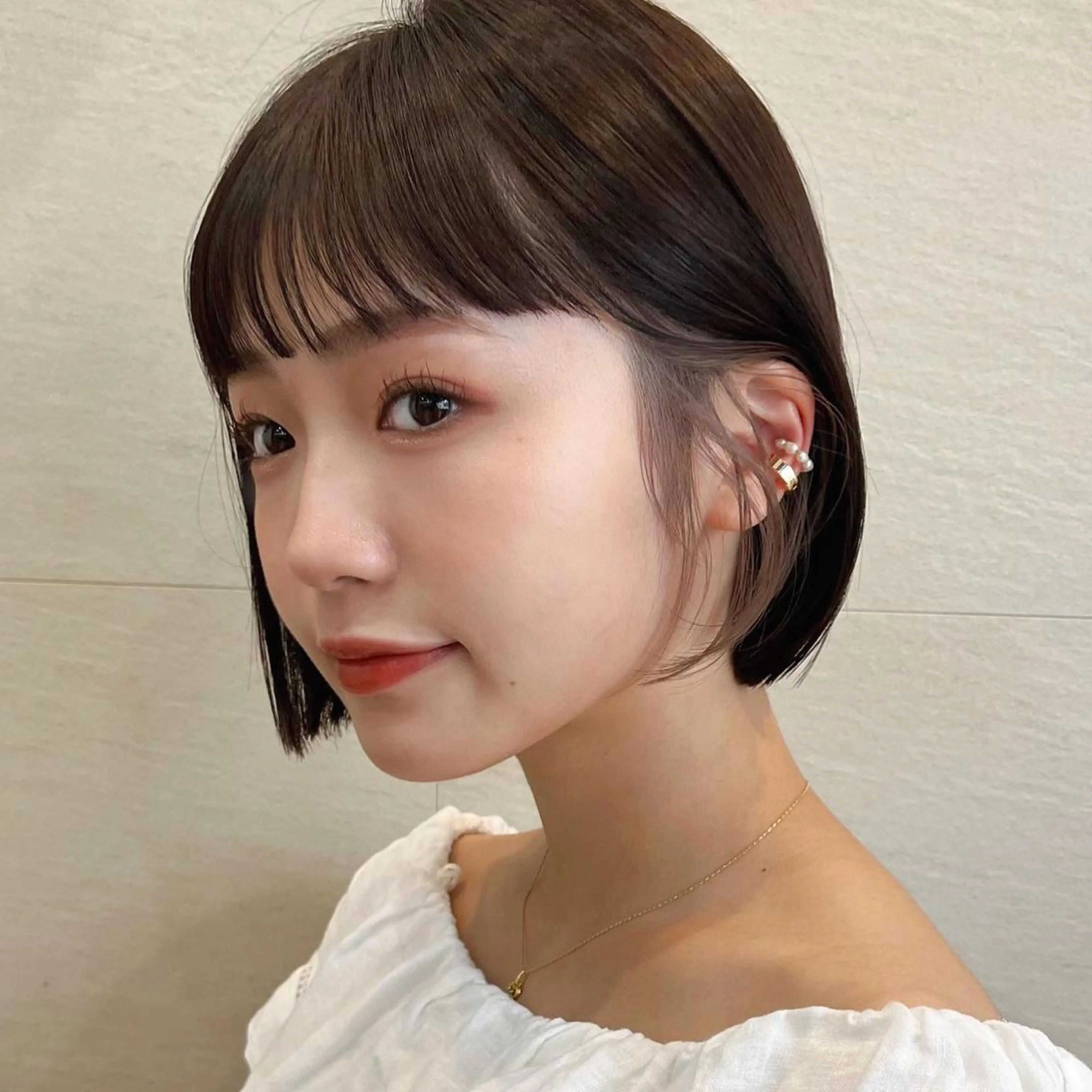 ミディアム カラー カット ヘアカラー トリートメント 🌱小顔ヘア/ボブ ミディアム/双葉🌱のヘアスタイル