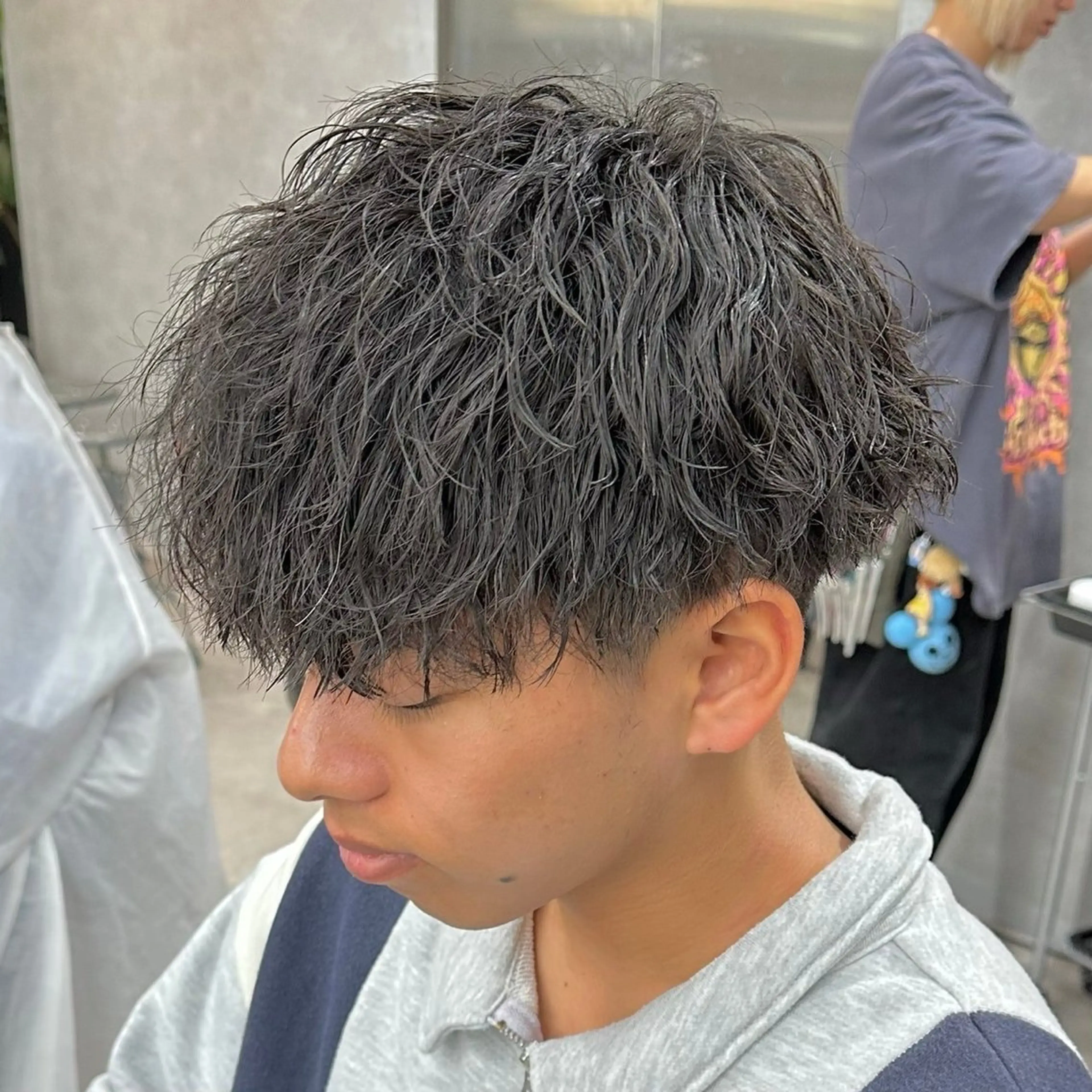パーマ メンズ *モデル募集🤍横浜 透明感カラー🫧のヘアスタイル
