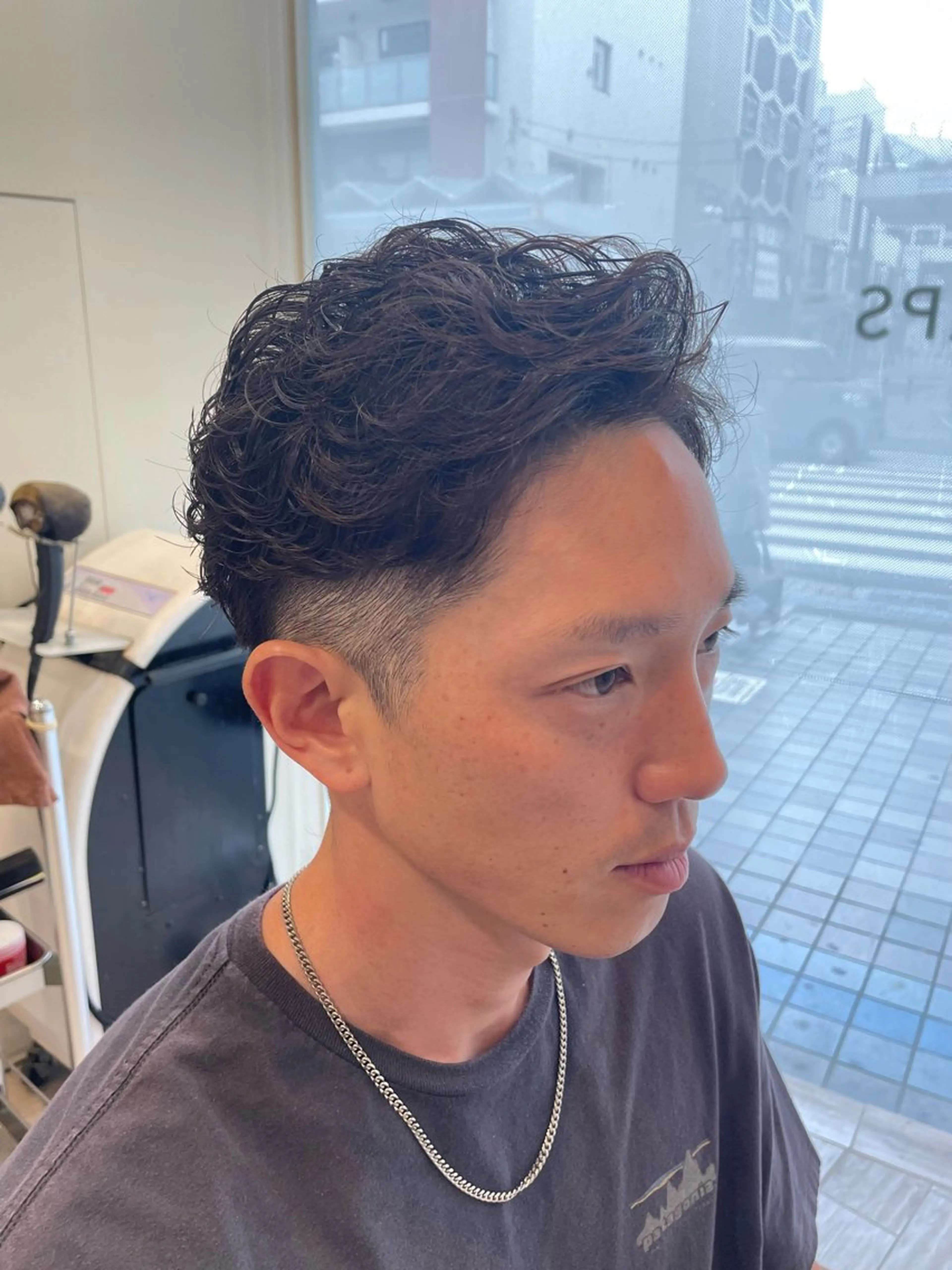 ショート パーマ メンズ アップバング カット パーマ パーマ/フェード🔥 佐々木波人のヘアスタイル