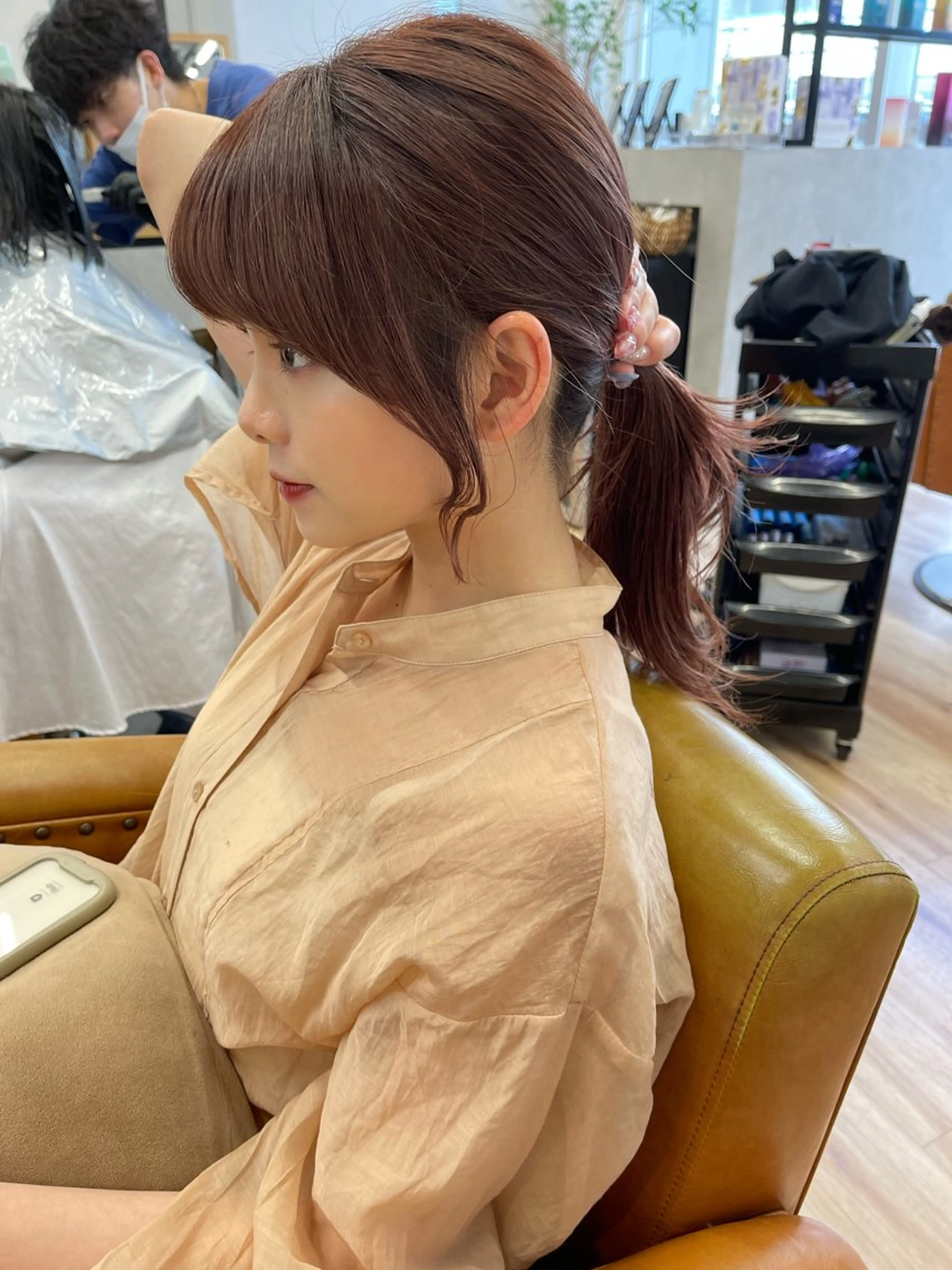 ミディアム 顔周りカット 小顔カット オオクラ マオのヘアスタイル
