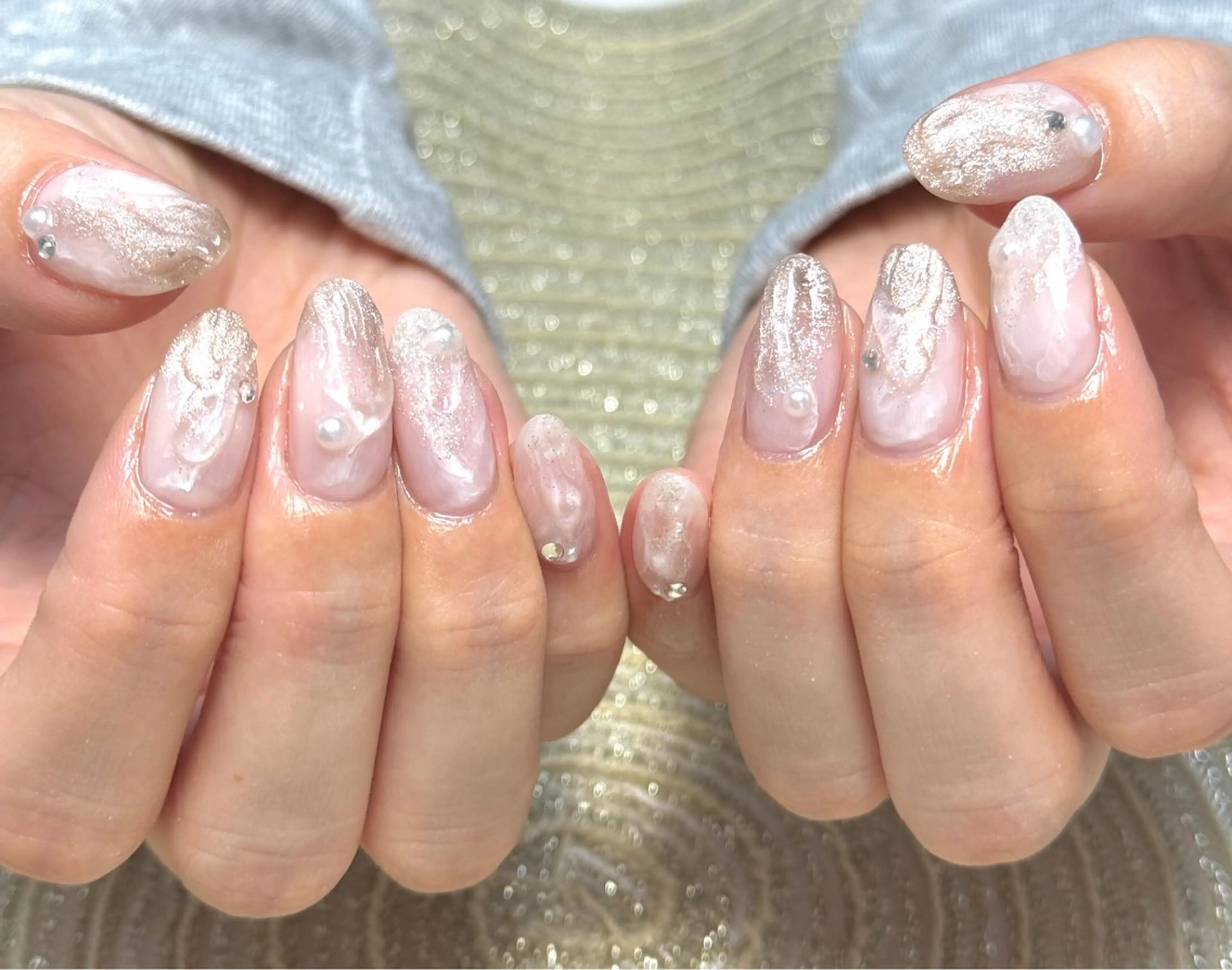 ネイル ラメ(グリッター) ラメグラデーション ニュアンスネイル ハンドネイル MOA NAIL所属・moa nailのネイルデザイン