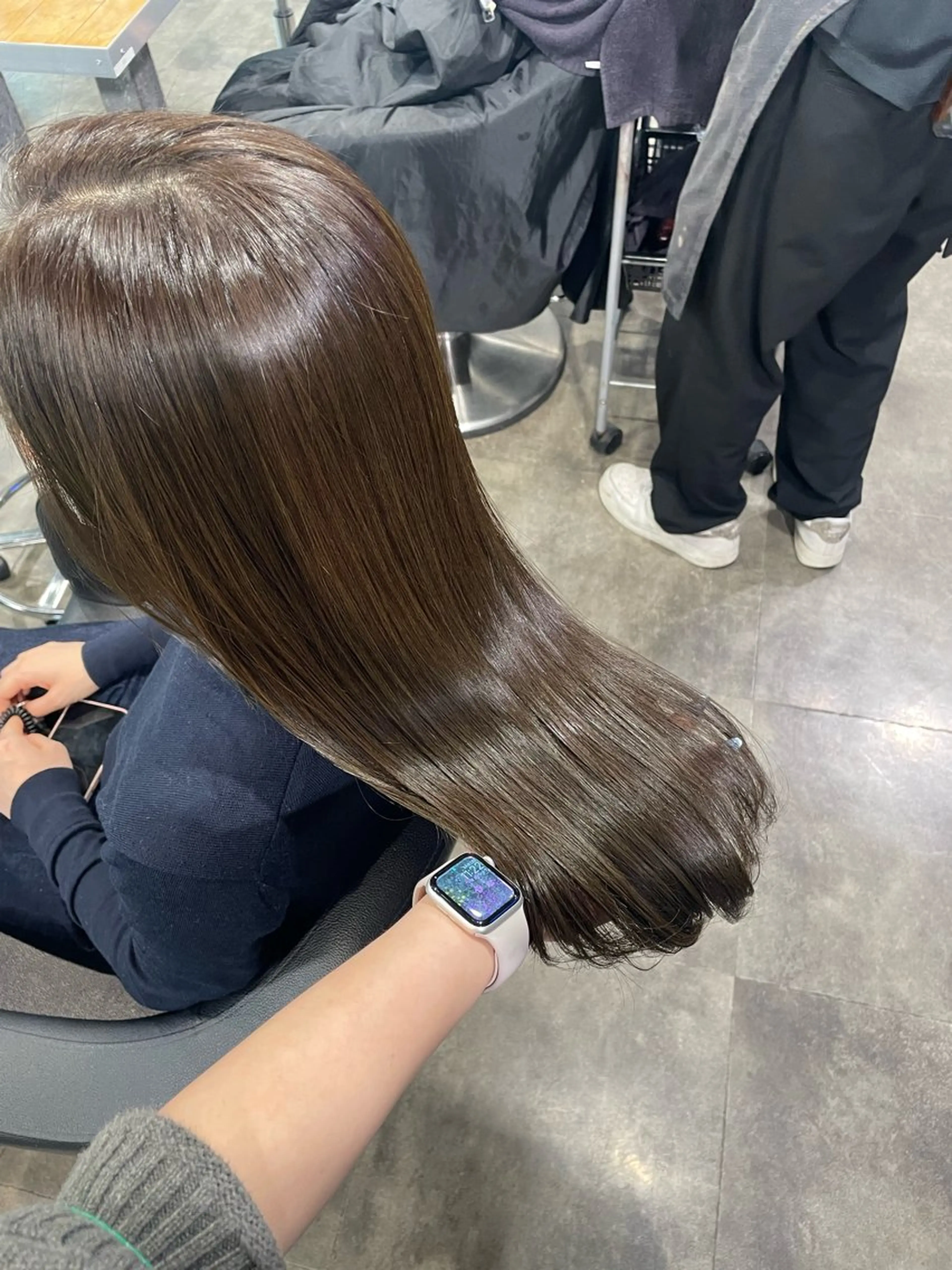 ロング カット ヘアカラー ハイトーンブロンド 横浜💞ミオのヘアスタイル