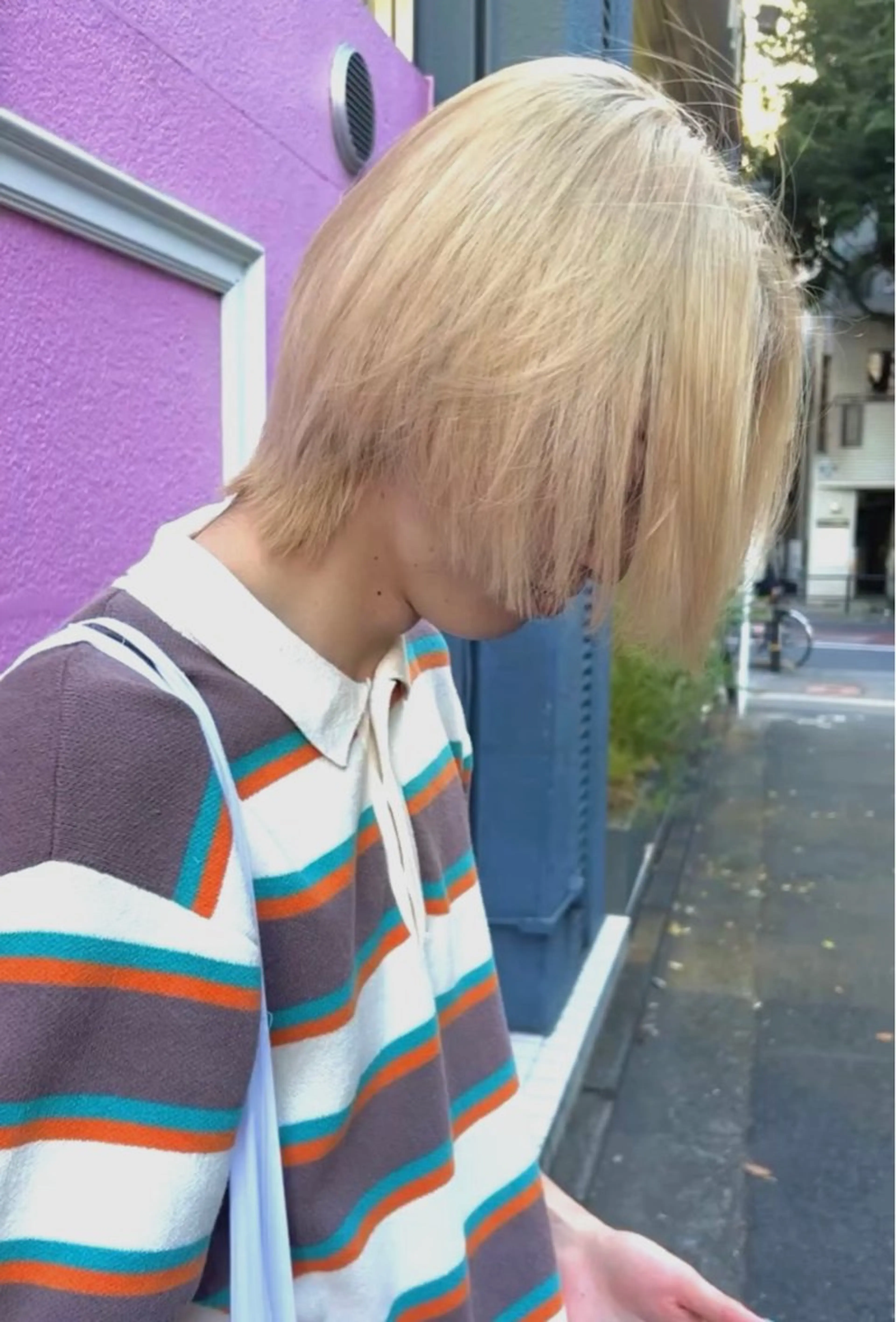 ショート カラー メンズ メンズブリーチ ブリーチ ブロンド ヘアカラー トリートメント 韓国ヘアダウンパーマ シャドウパーマ/航太のヘアスタイル