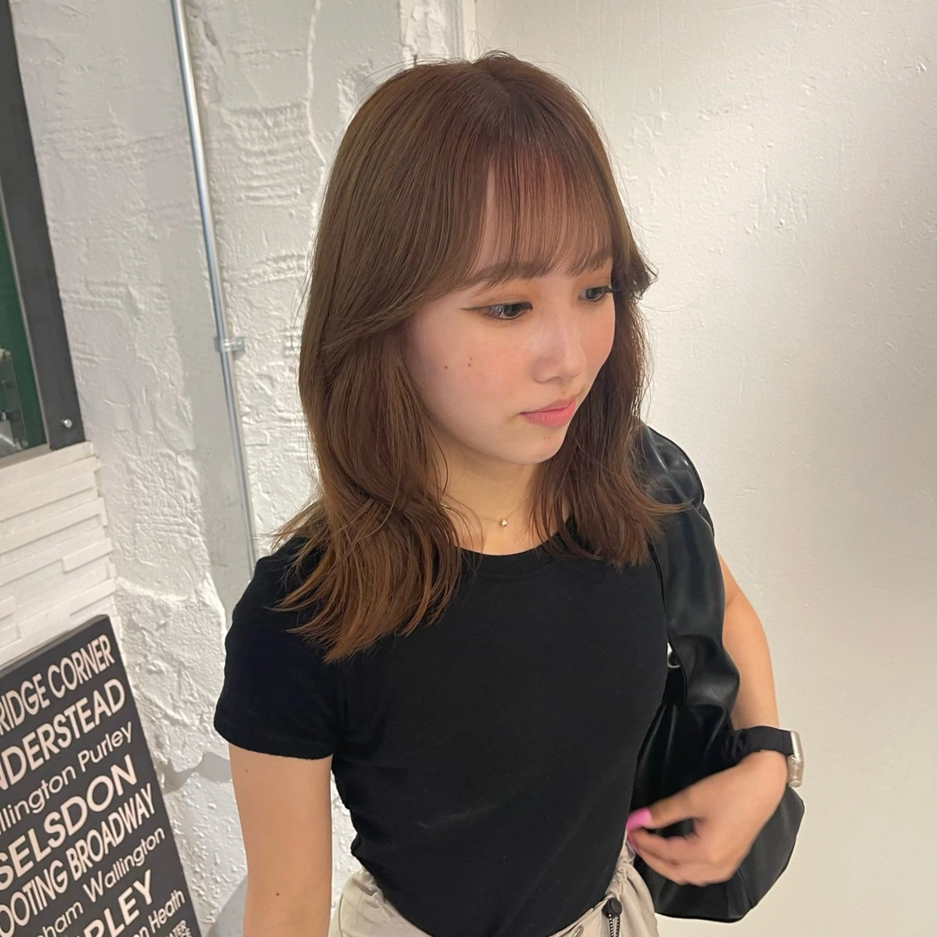 ミディアム カラー 透明感カラー ヘアカラー トリートメント lunty miichiのヘアスタイル