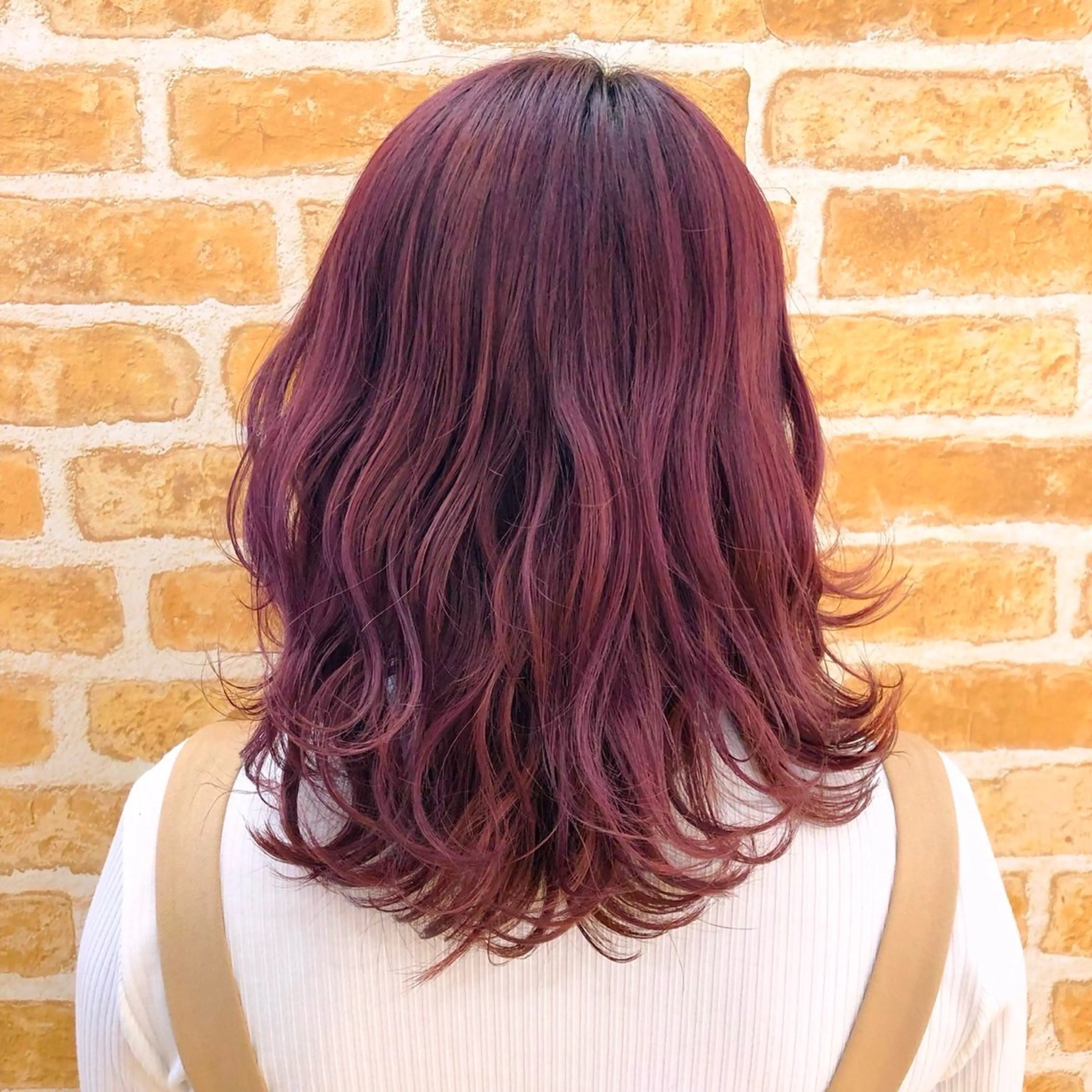 セミロング カラー ボルドーカラー ヘアカラー 🫧透明感カラー🫧 本厚木/けんすけのヘアスタイル