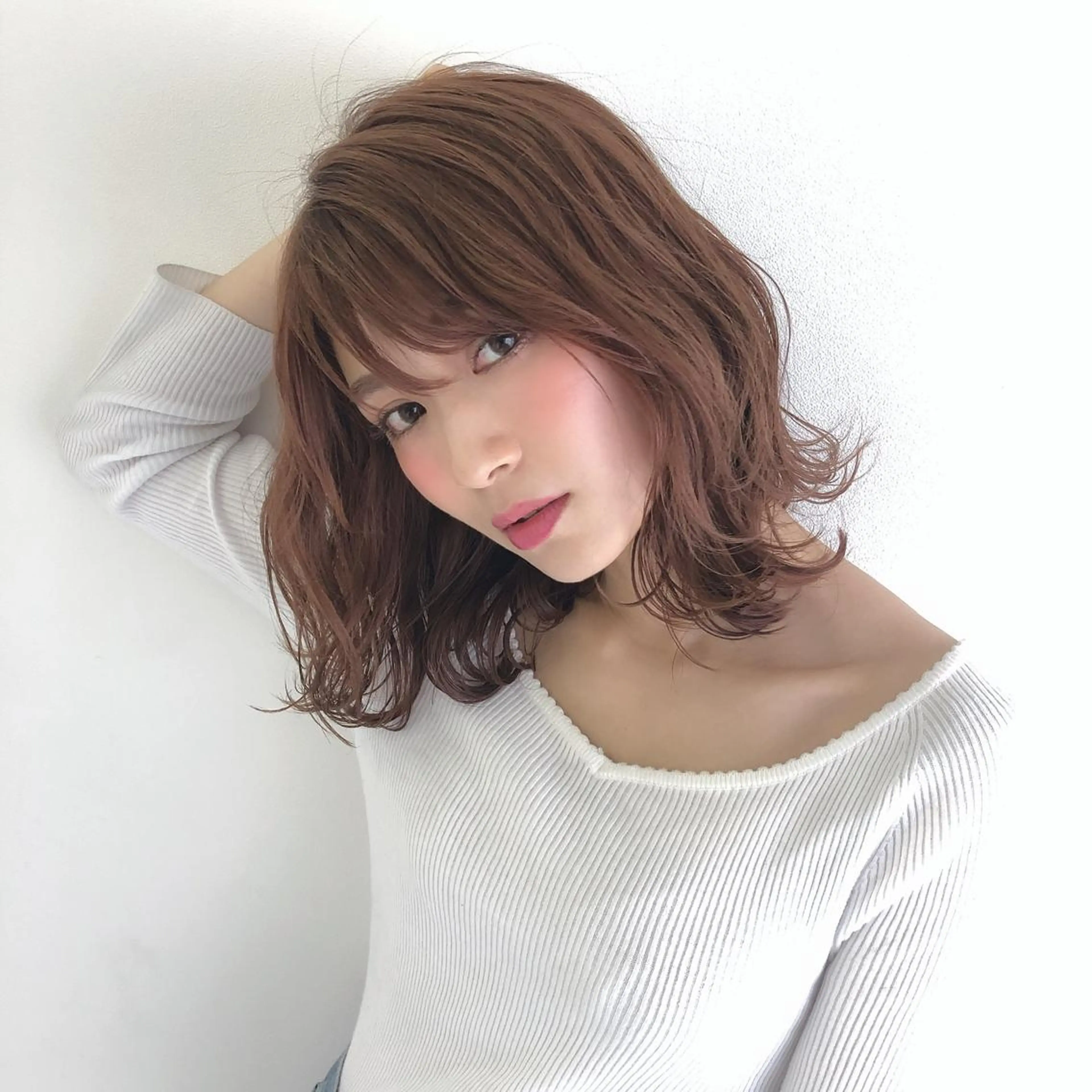 ミディアム 縮毛矯正 上川 開生のヘアスタイル