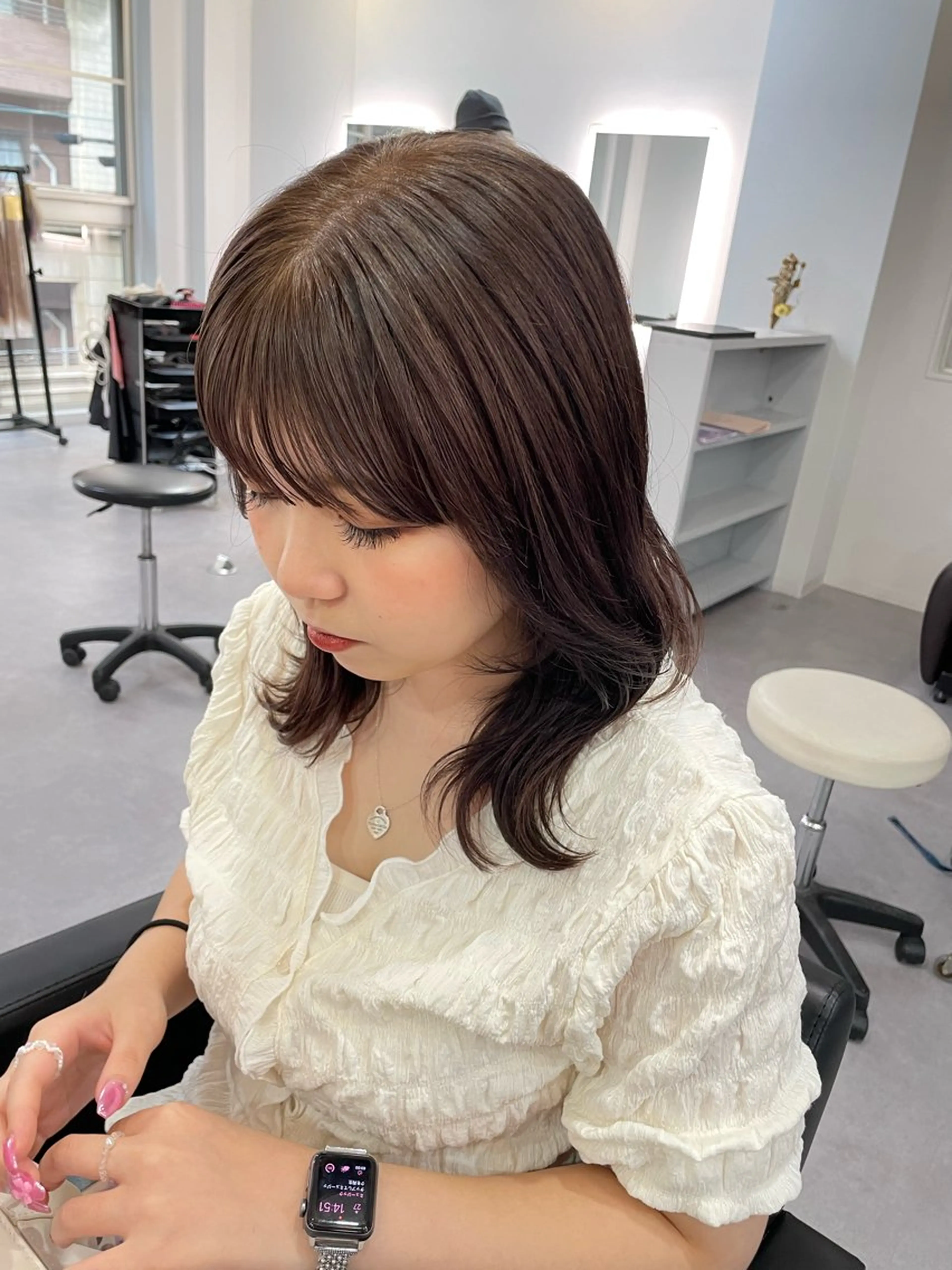 セミロング カラー ヘアアレンジ ヘアカラー Cielro【 シェイロ 】所属・Cielro/ダブル カラー/西田咲希のヘアスタイル