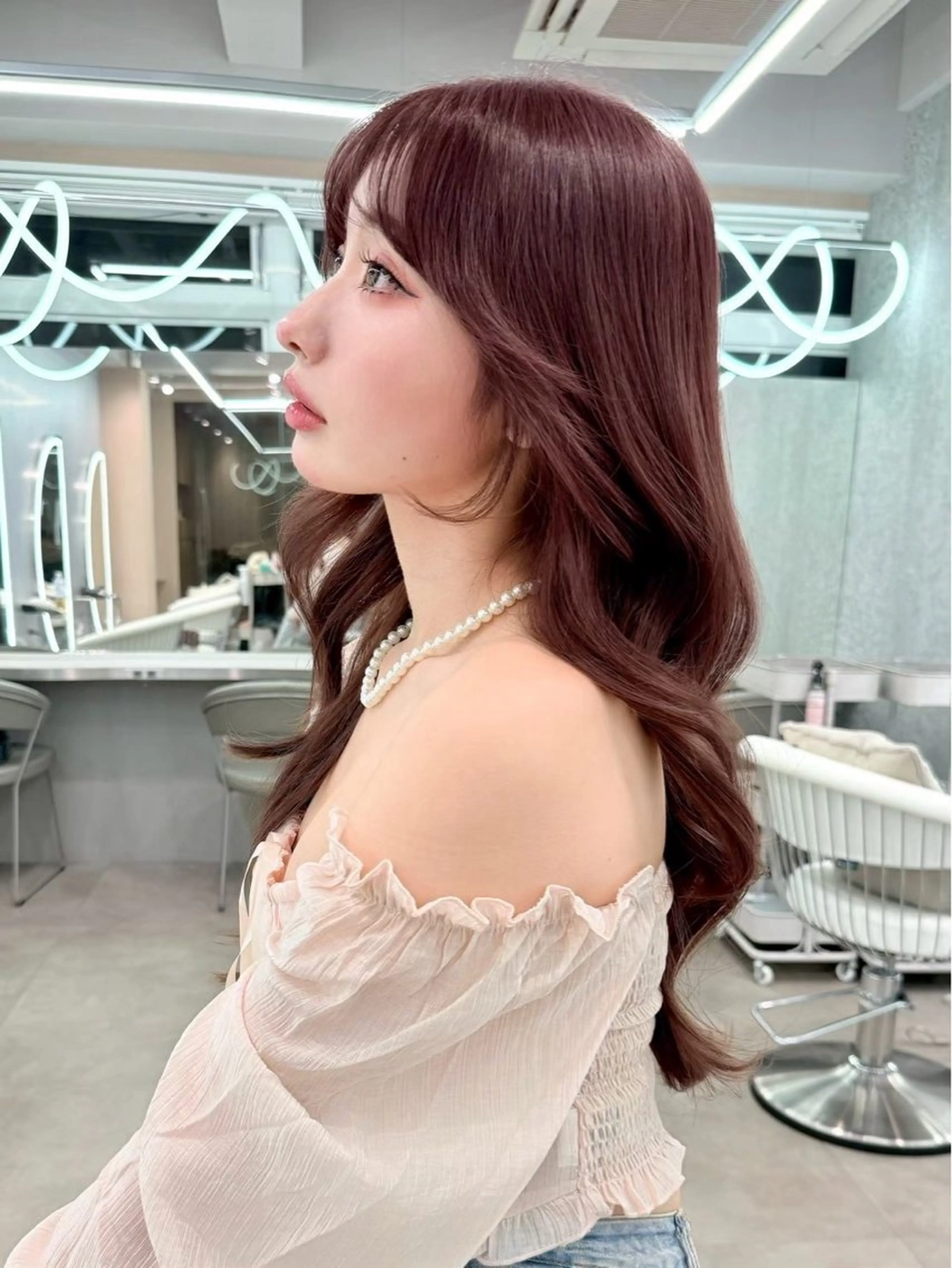 ロング ハッシュカット 韓国風ヘア レイヤーカット Lond profil 浦和所属・【似合わせ・レイヤー ・パーマ】海気のヘアスタイル